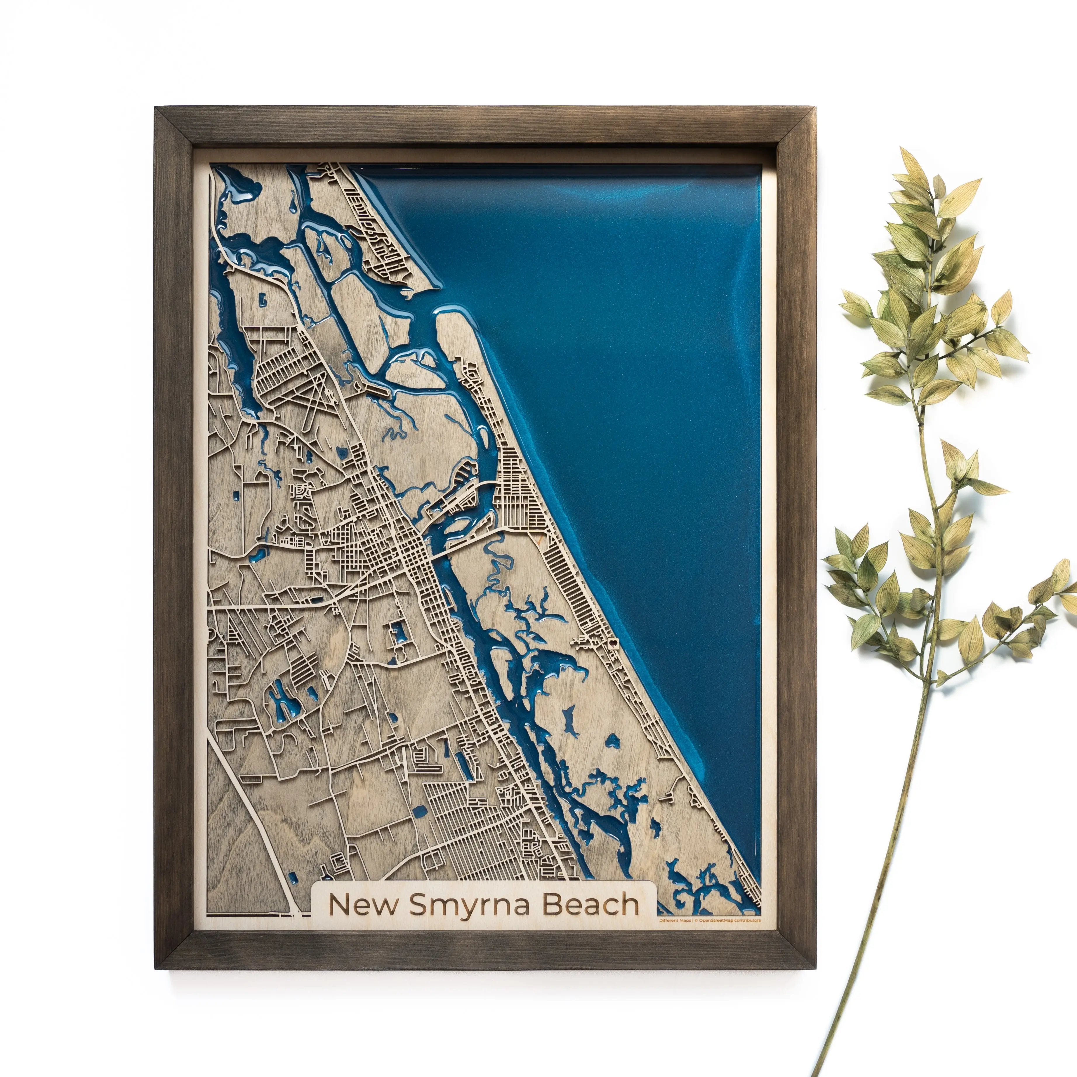 New Smyrna Beach Wood Map