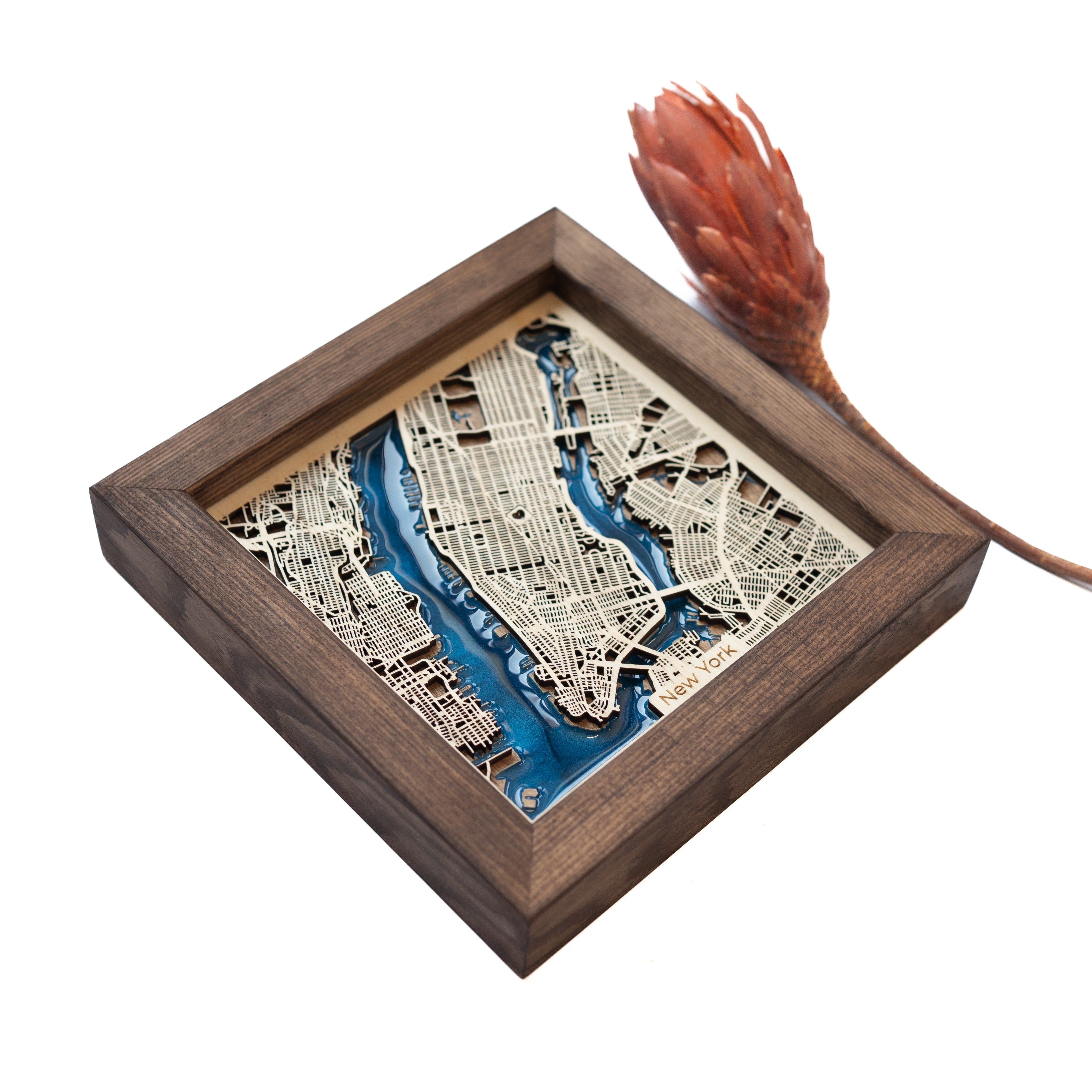New York Wooden Map