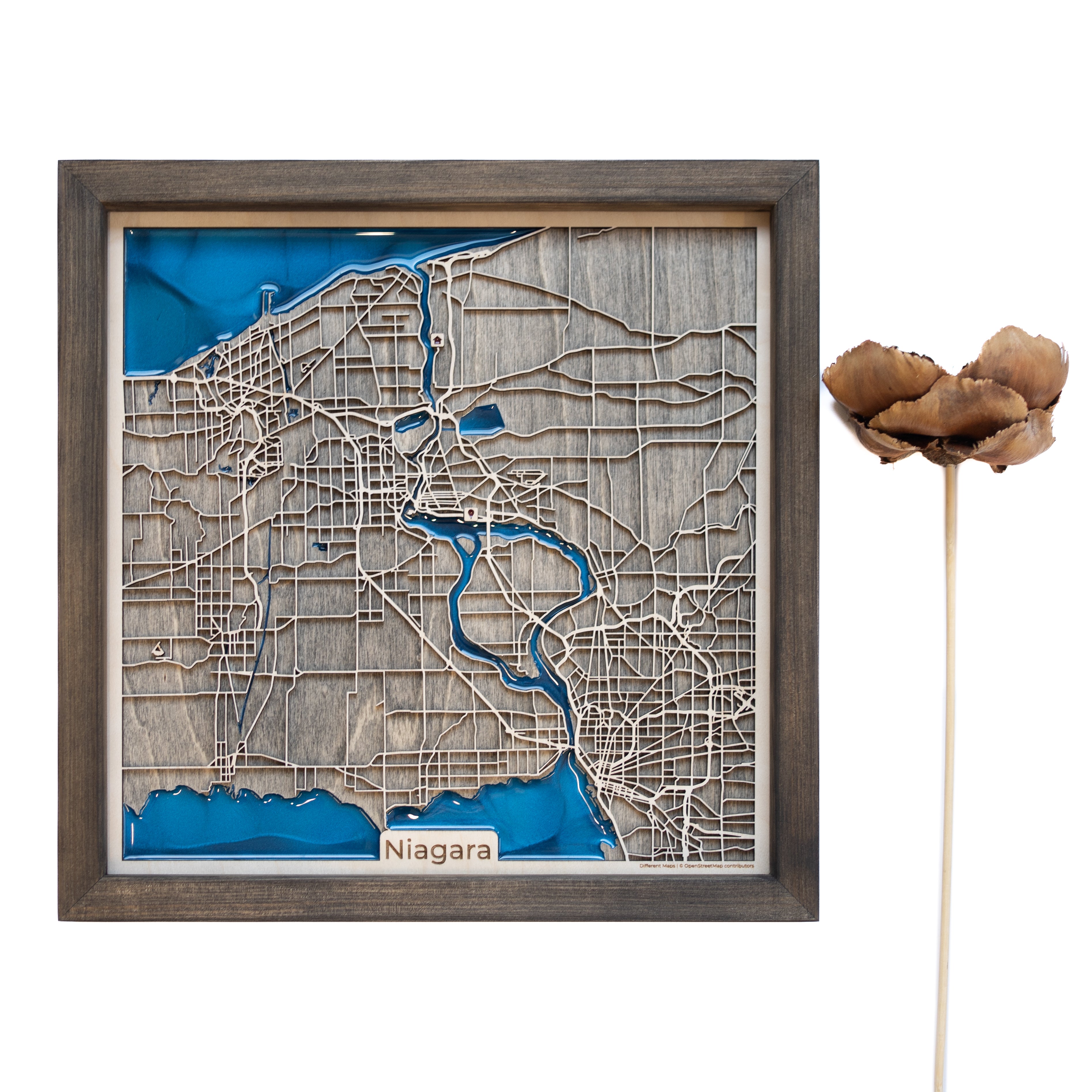 Niagara Falls NY Map | Wood and Epoxy