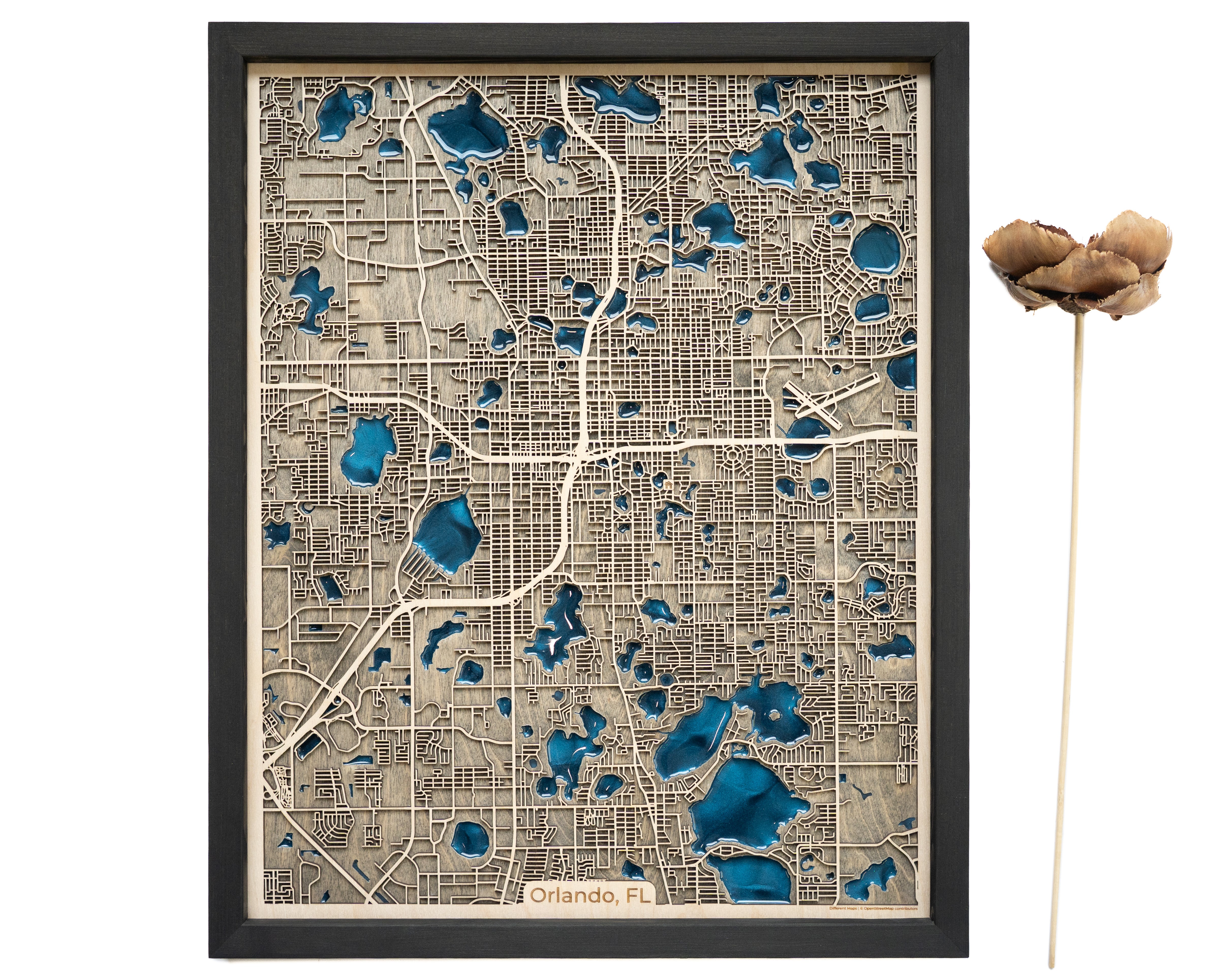 Orlando FL Map | Wood and Epoxy