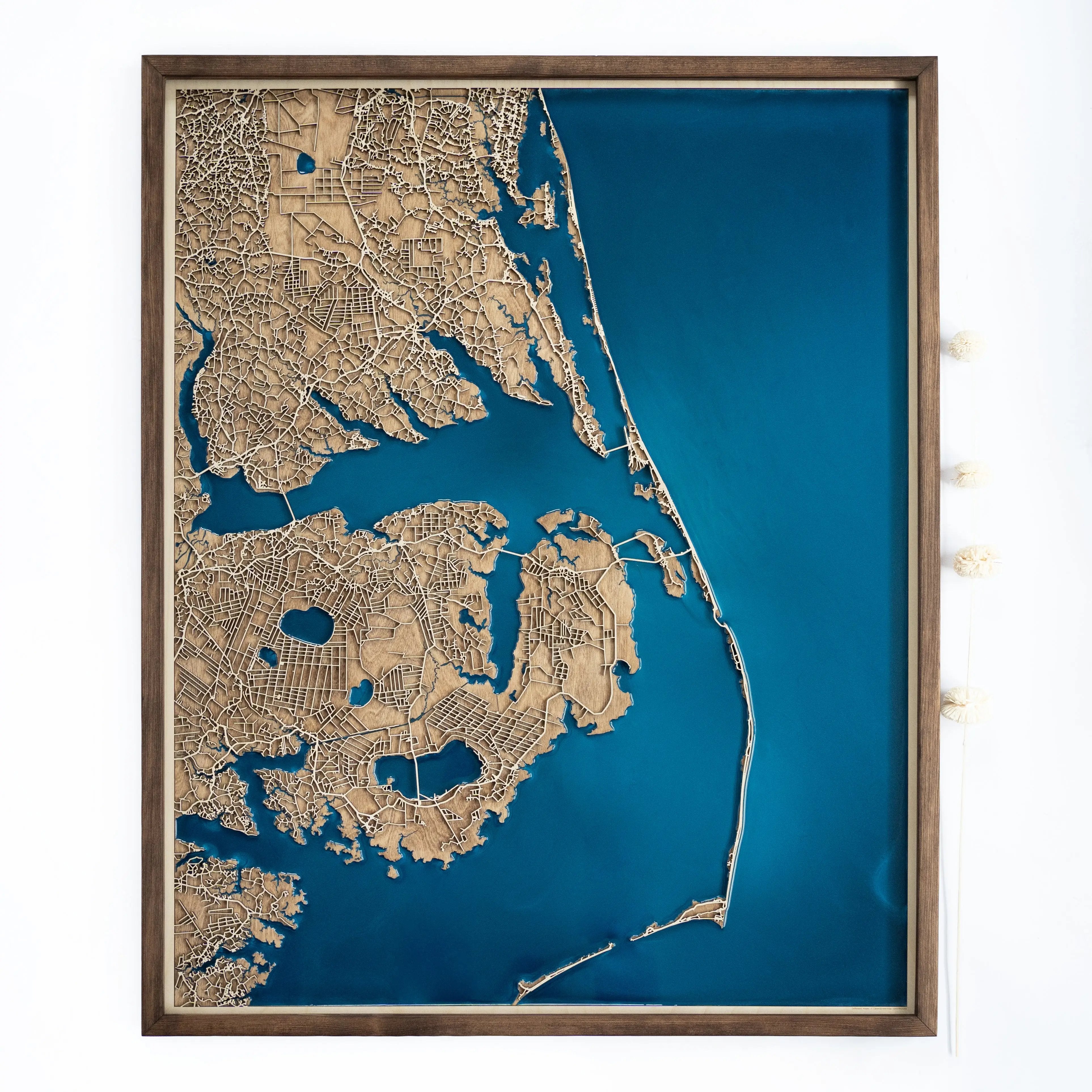 Outer Banks Wood Map