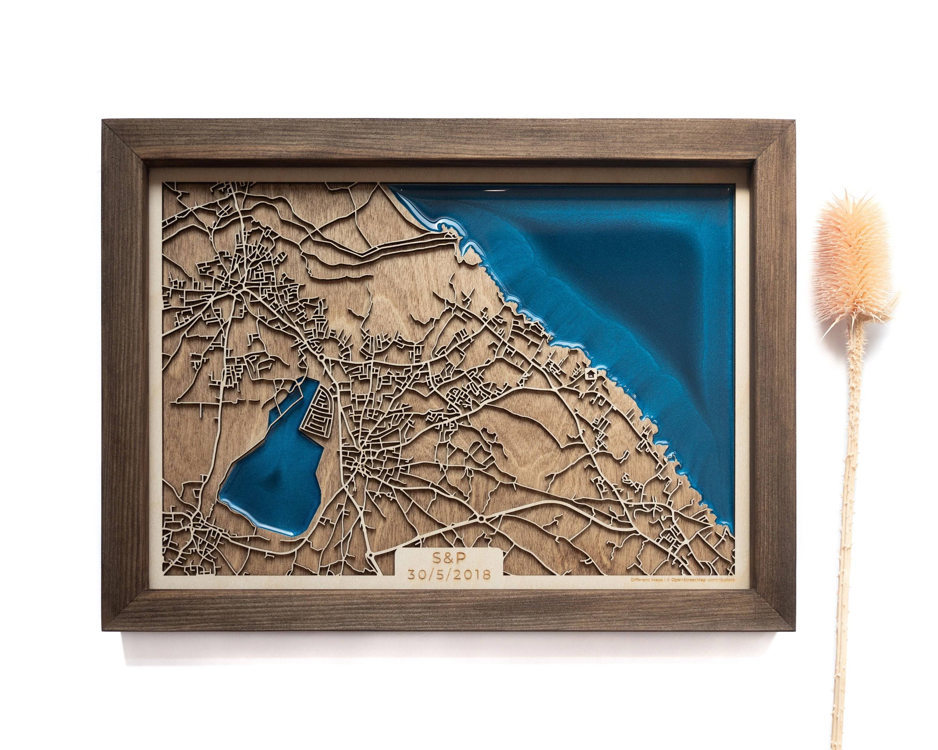 Paralimni Cyprus Wood Map