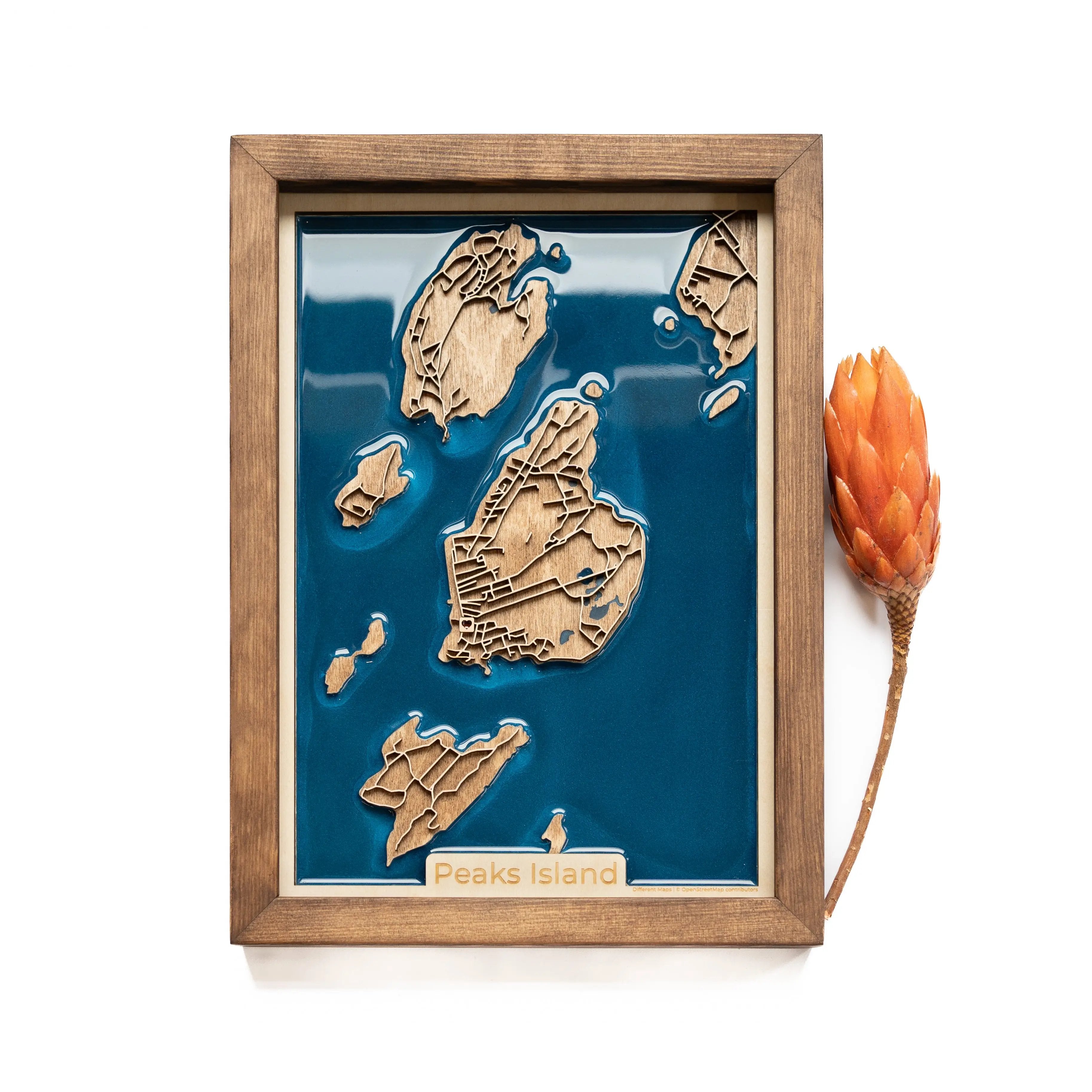 Peaks Island Wood Map