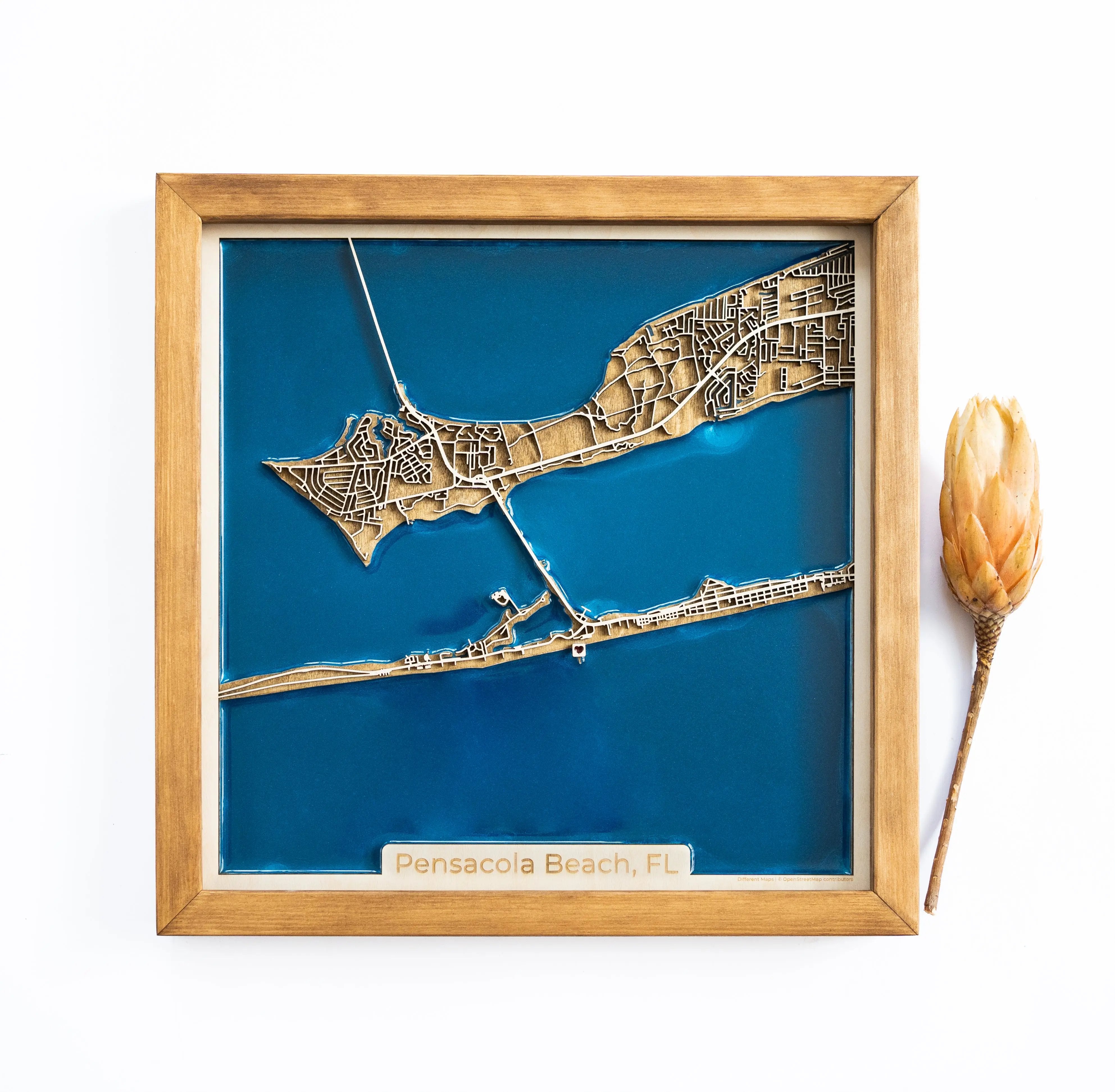 Pensacola Beach Wood Map