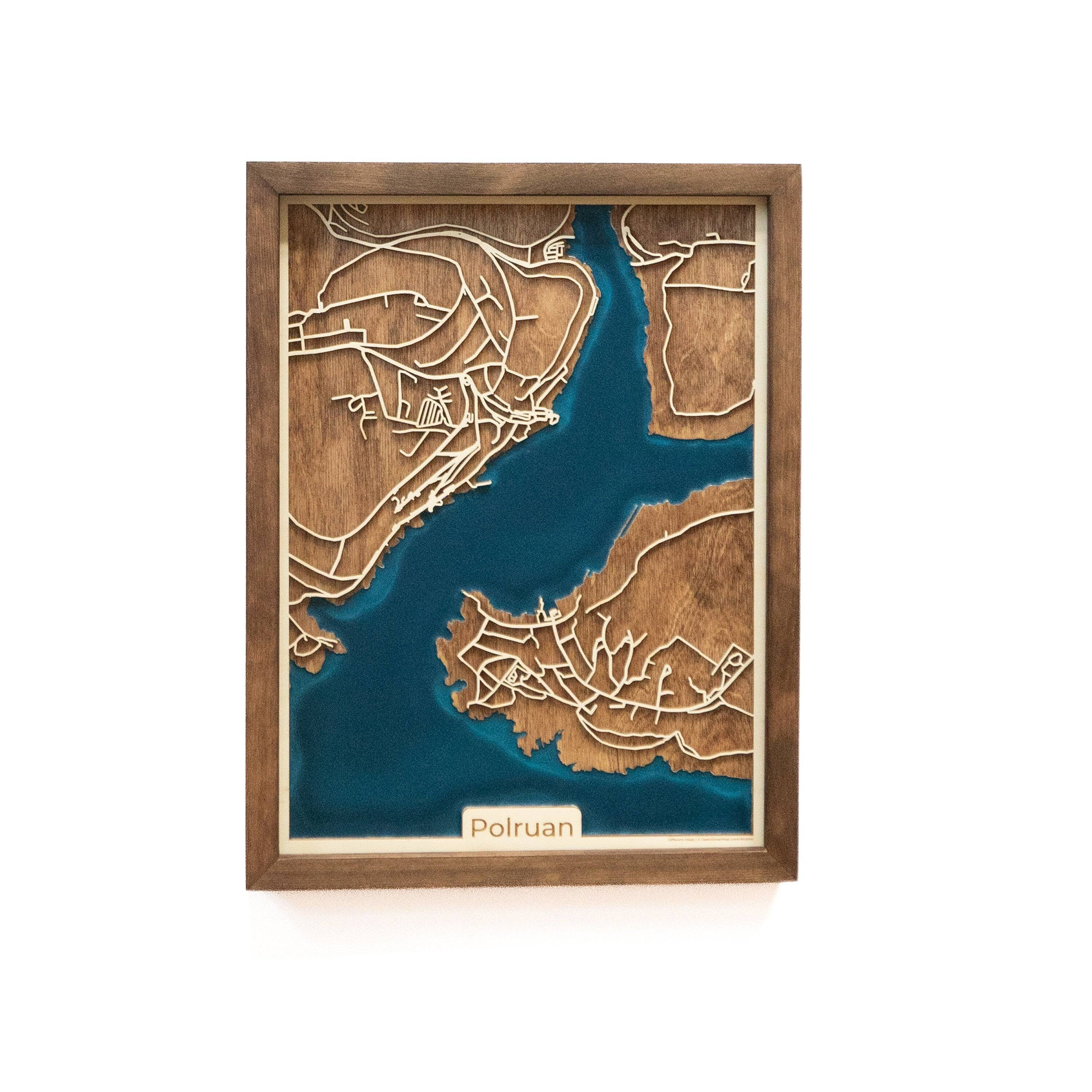 Polruan England Wood Map