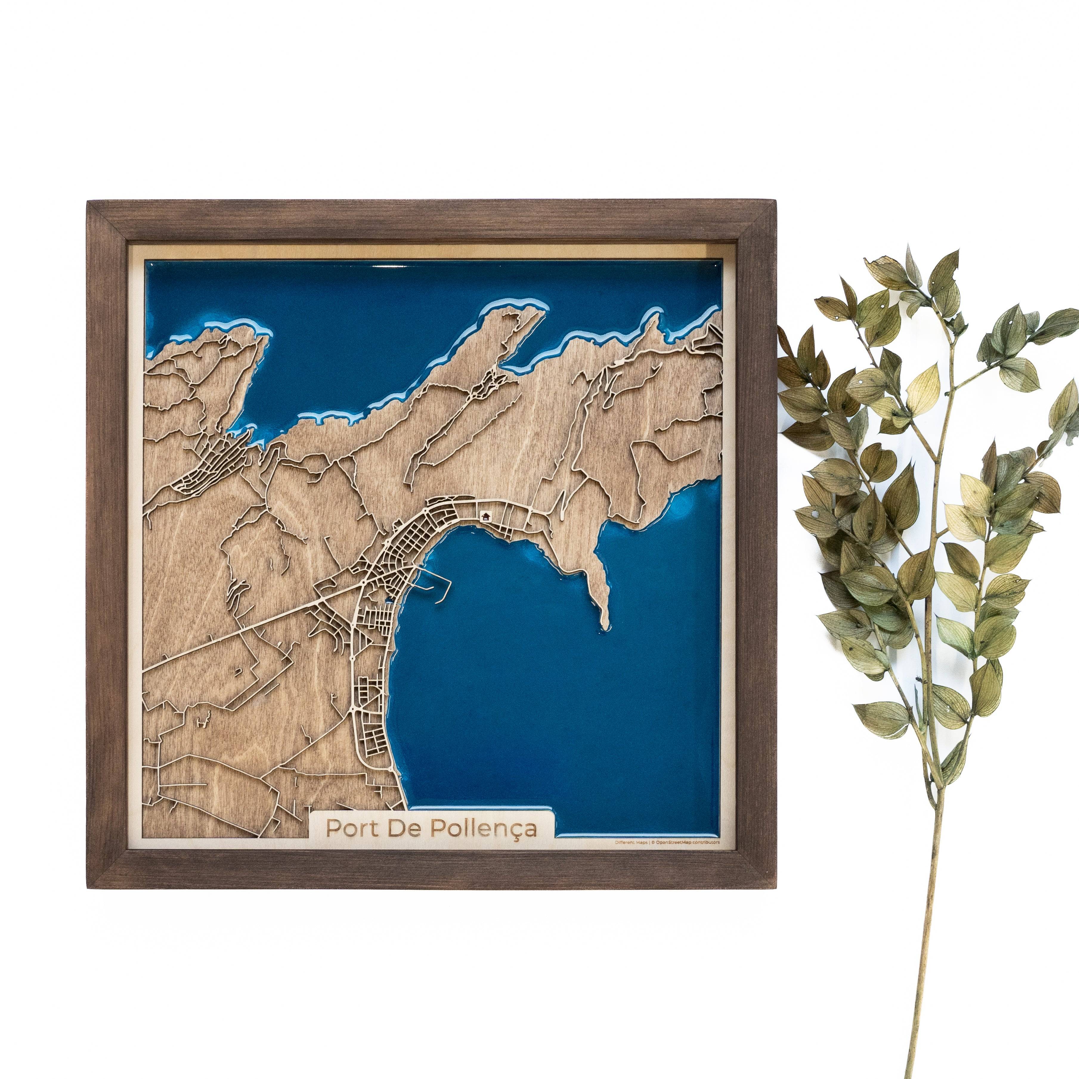 Port De Pollenca Wood Map