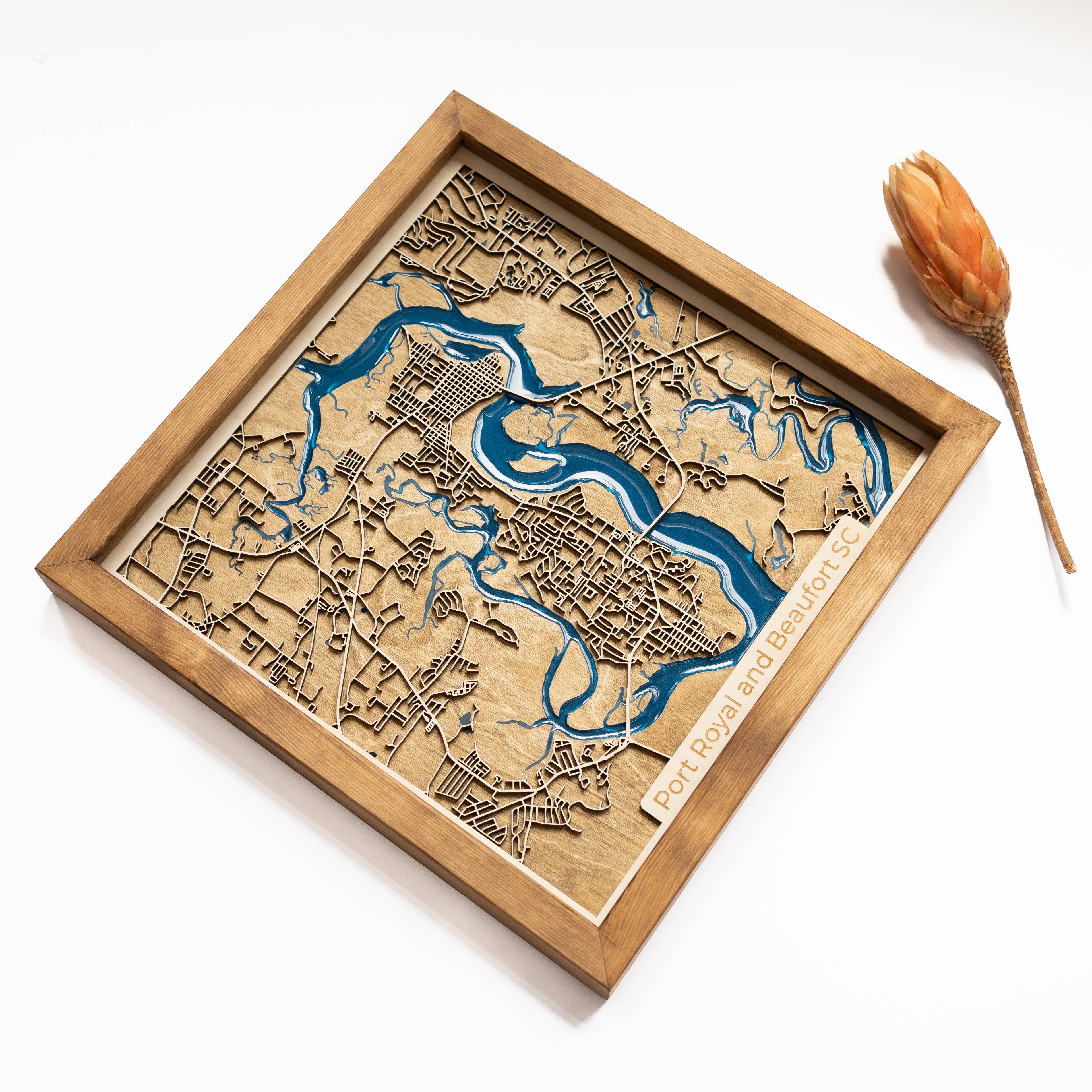 Beaufort Wooden Map