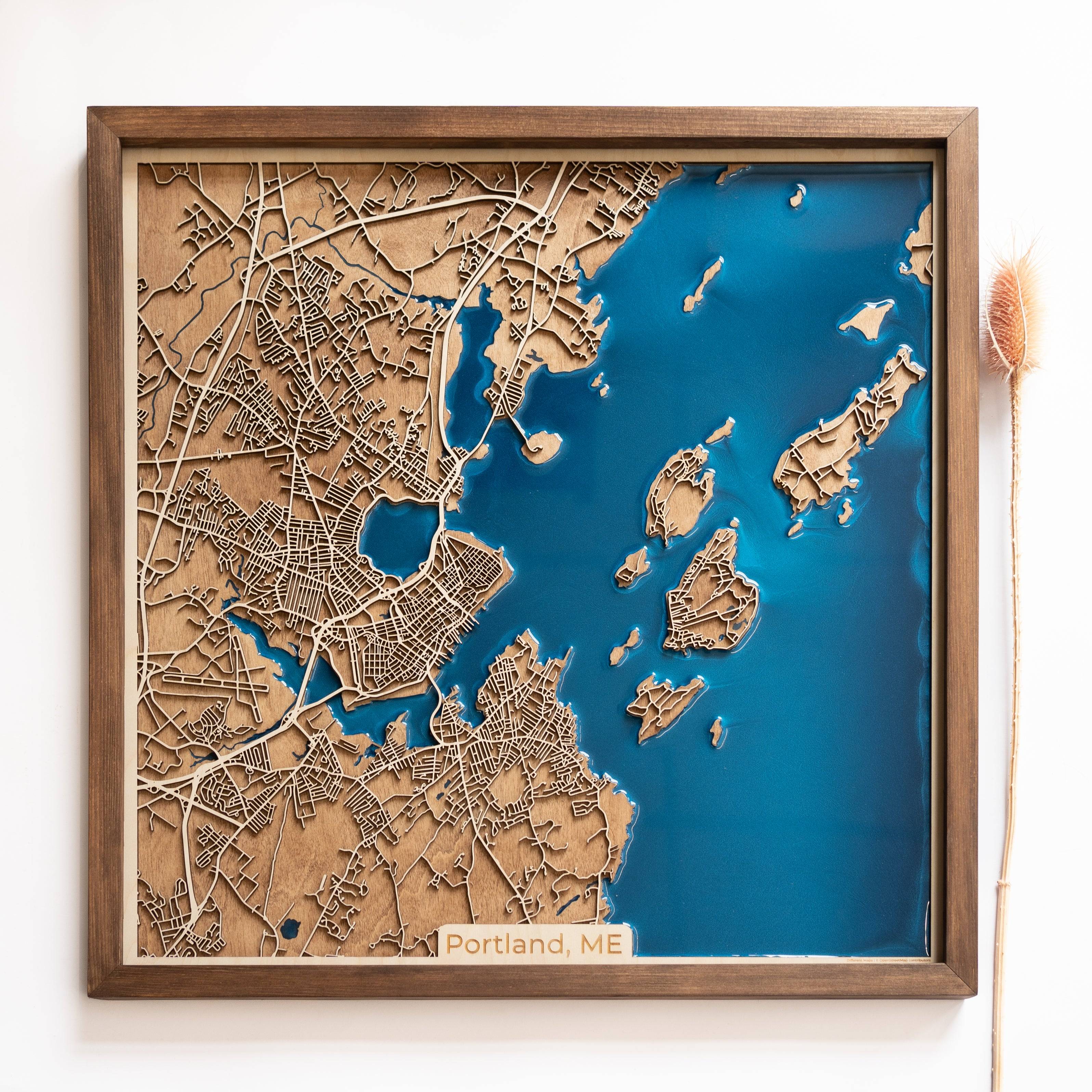 Portland, Maine Wood Map