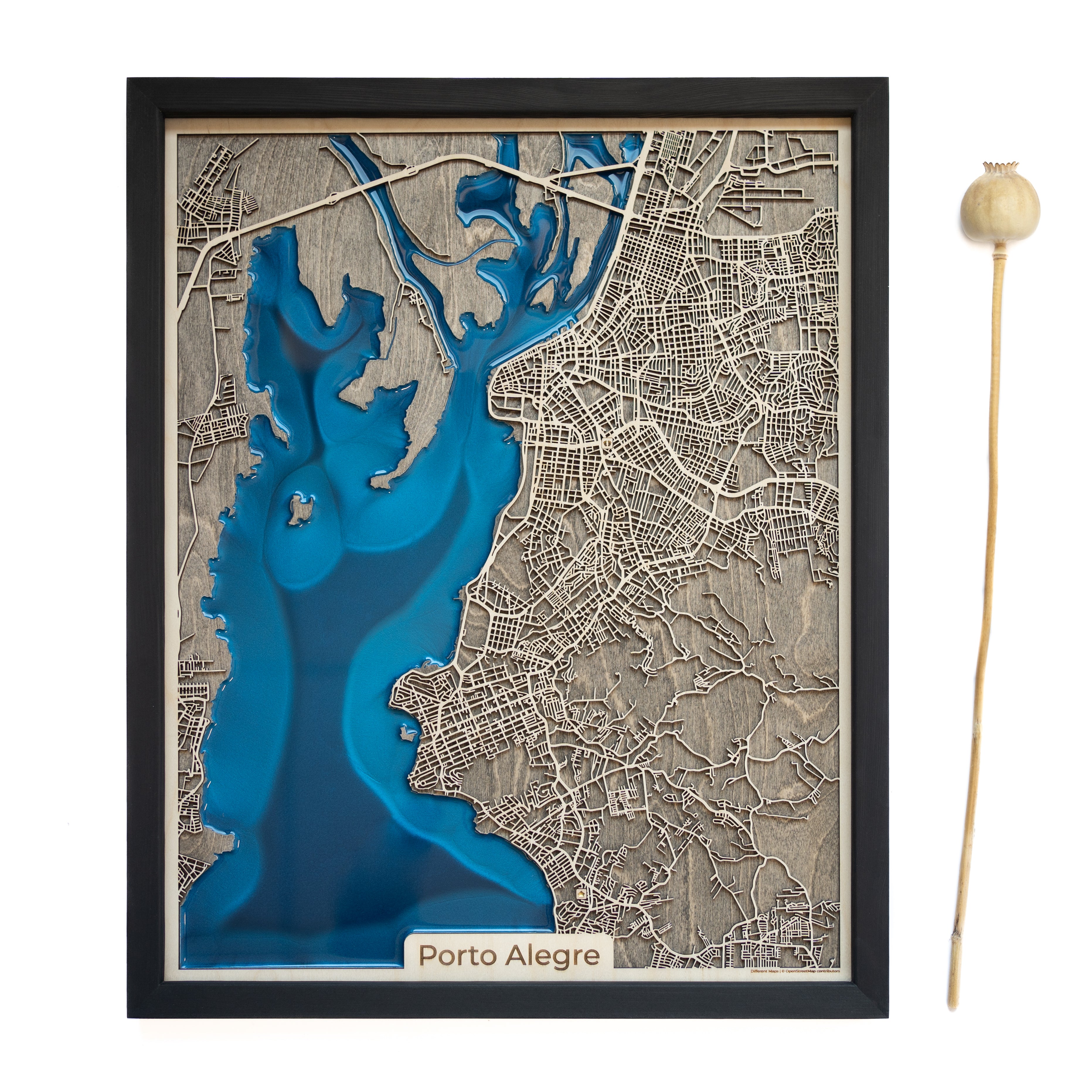 Porto Alegre Brazil Wooden Map