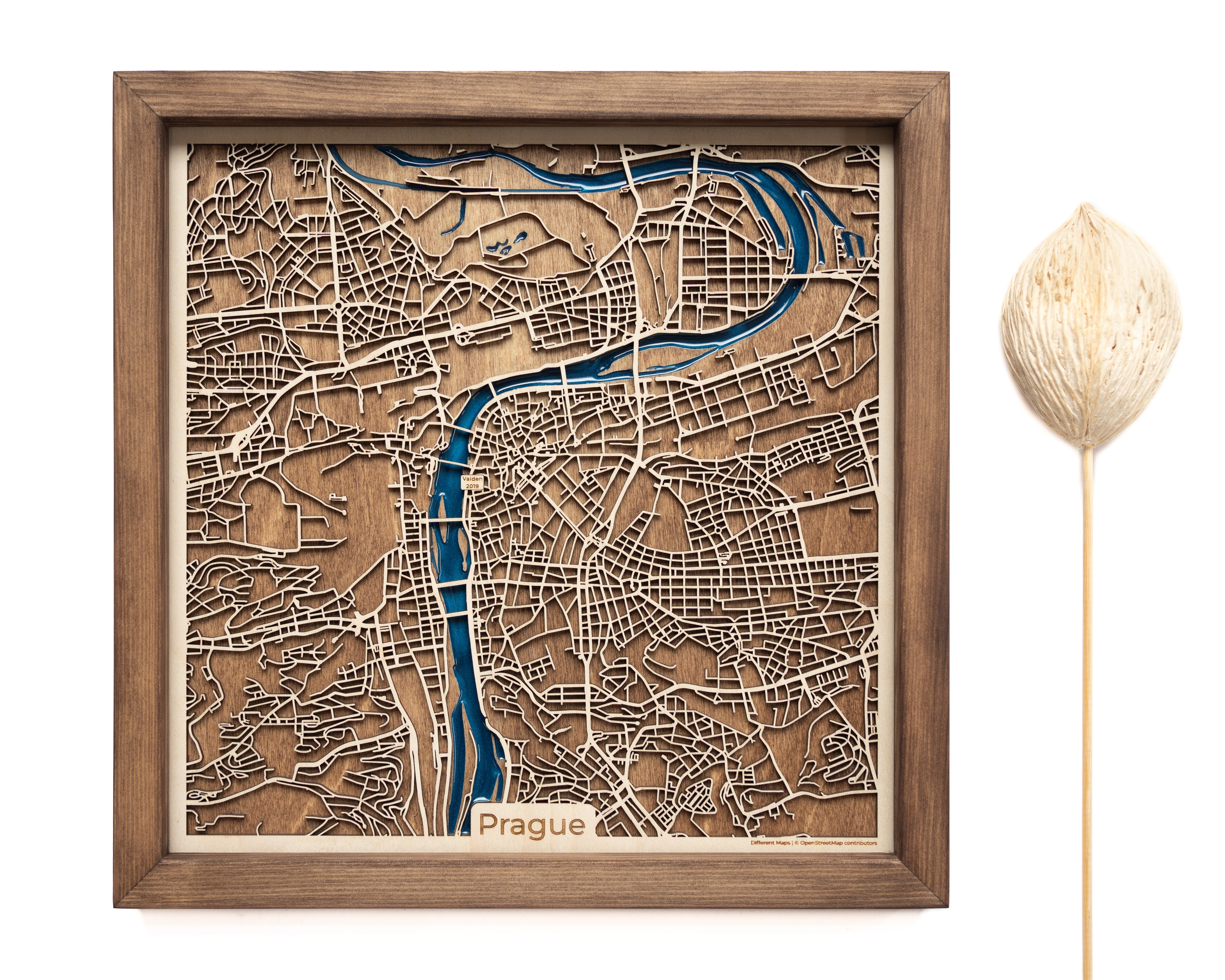 Prague Wooden Map