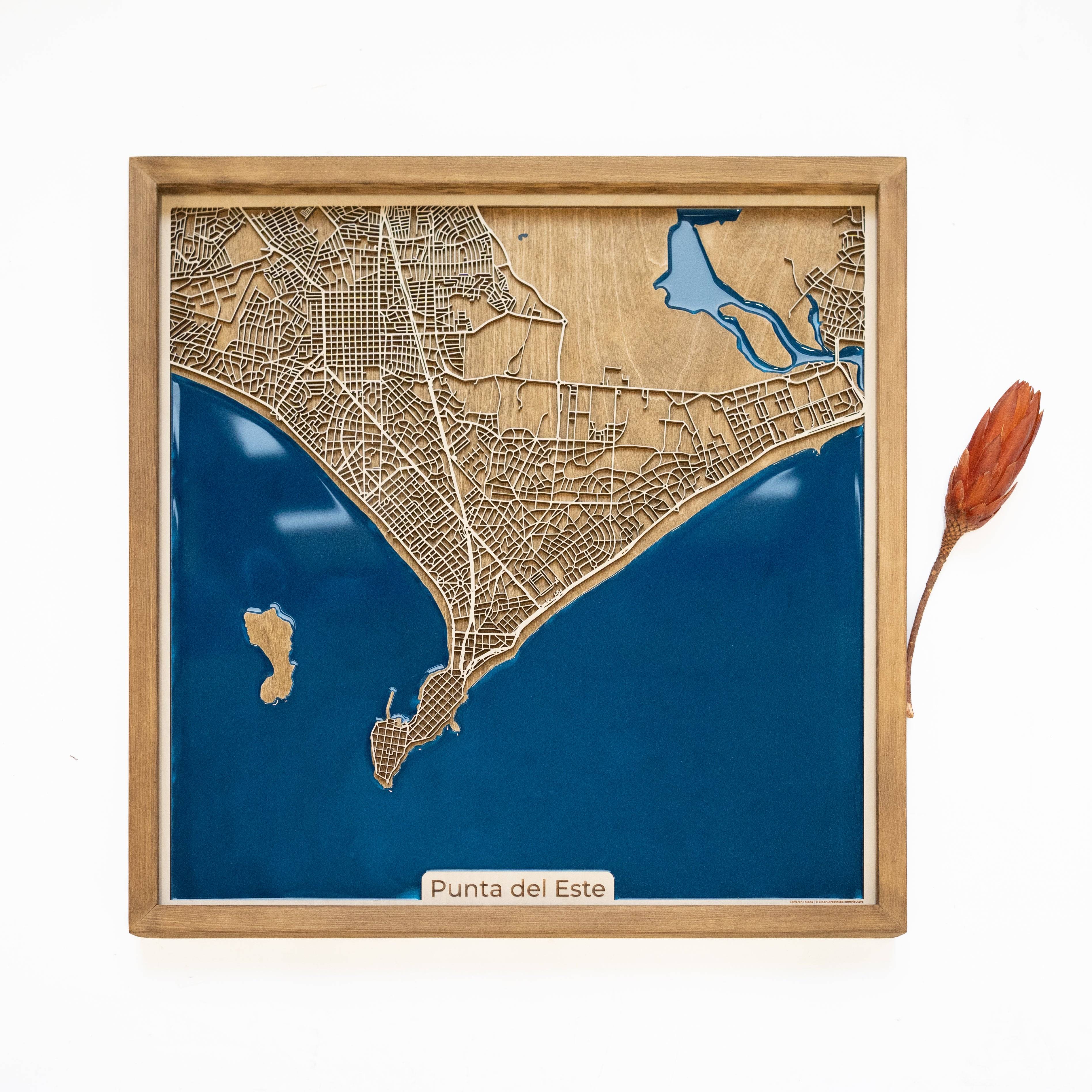 Punta del Este Wood Map
