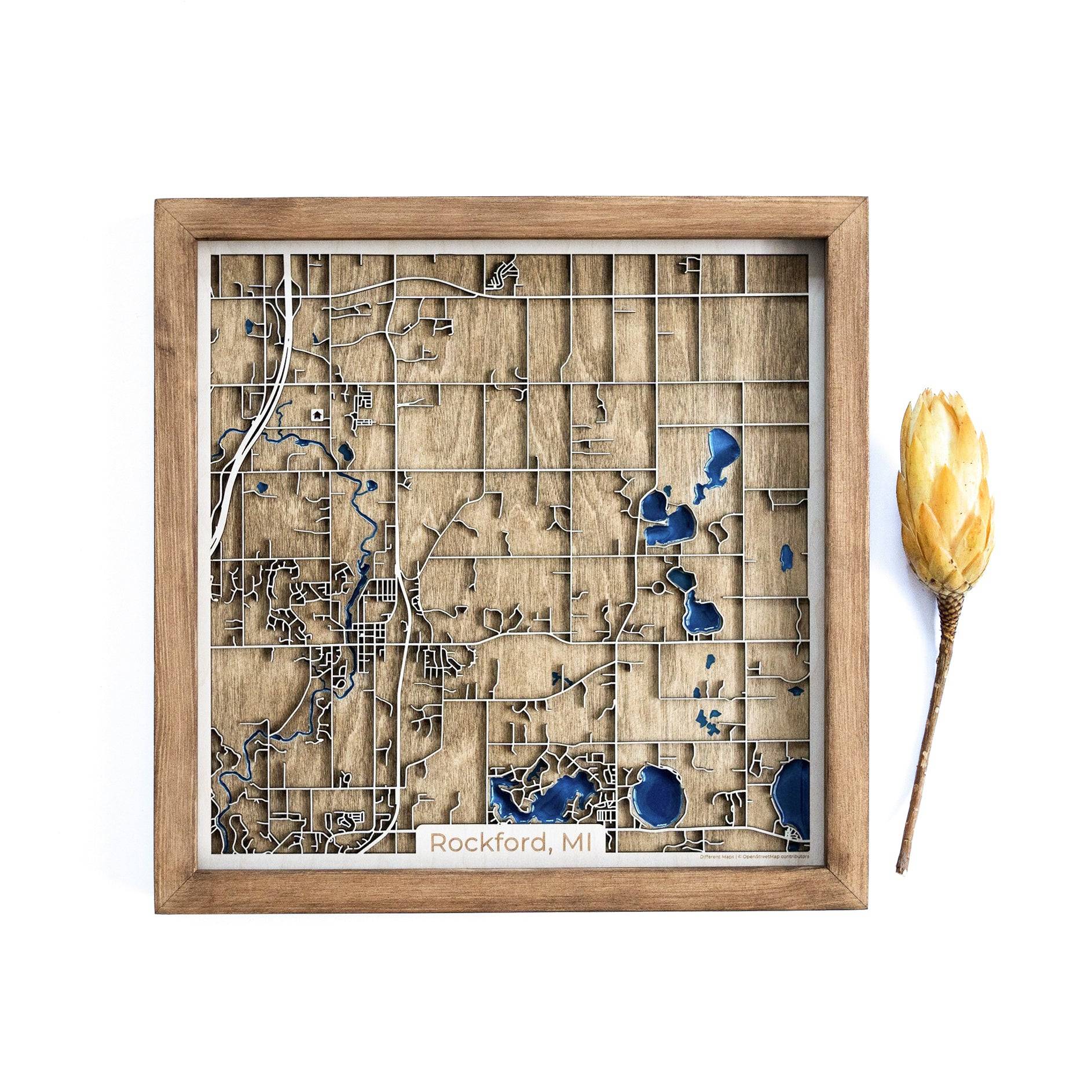 Rockford MI Wood Map