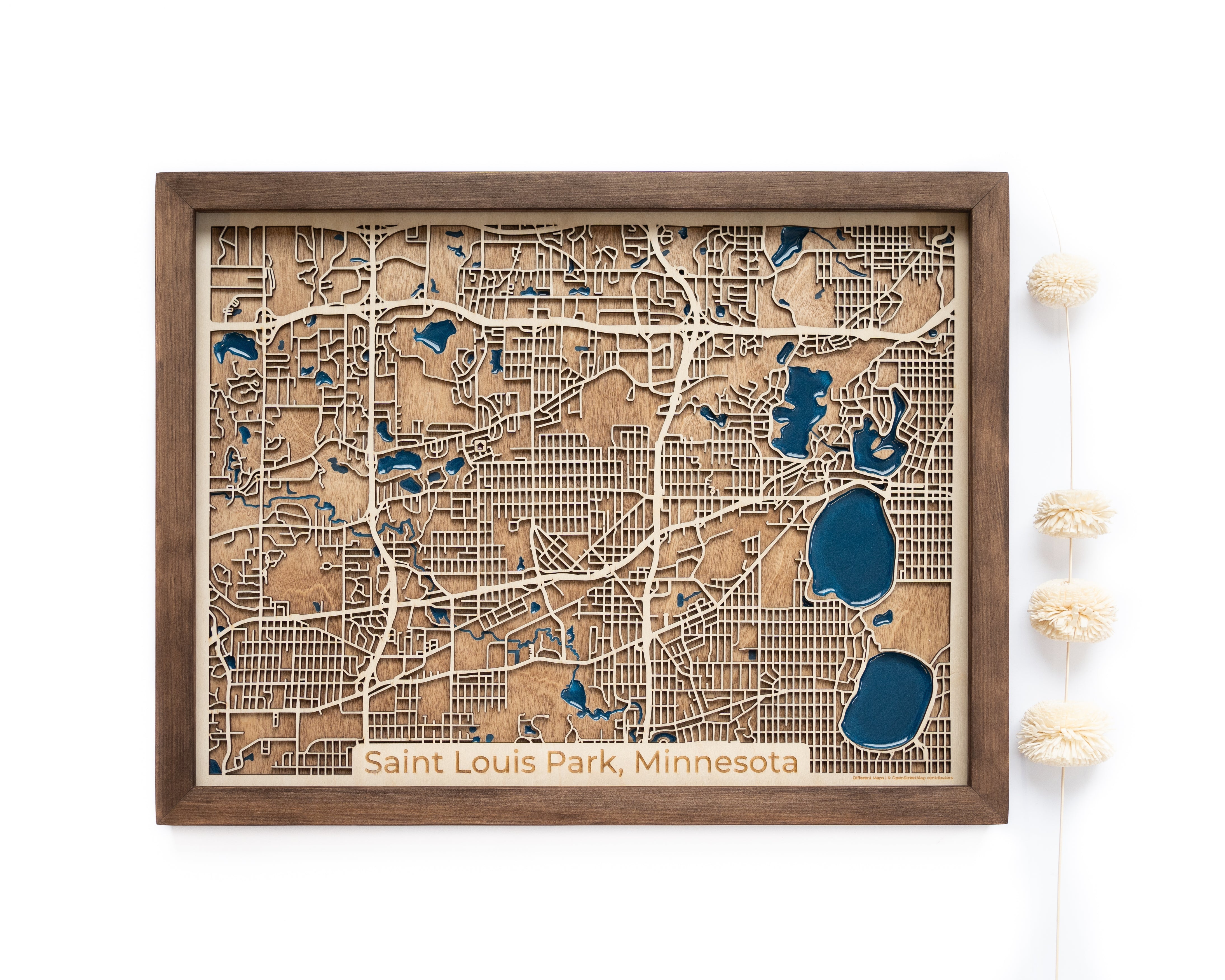 St. Louis Park Wood Map