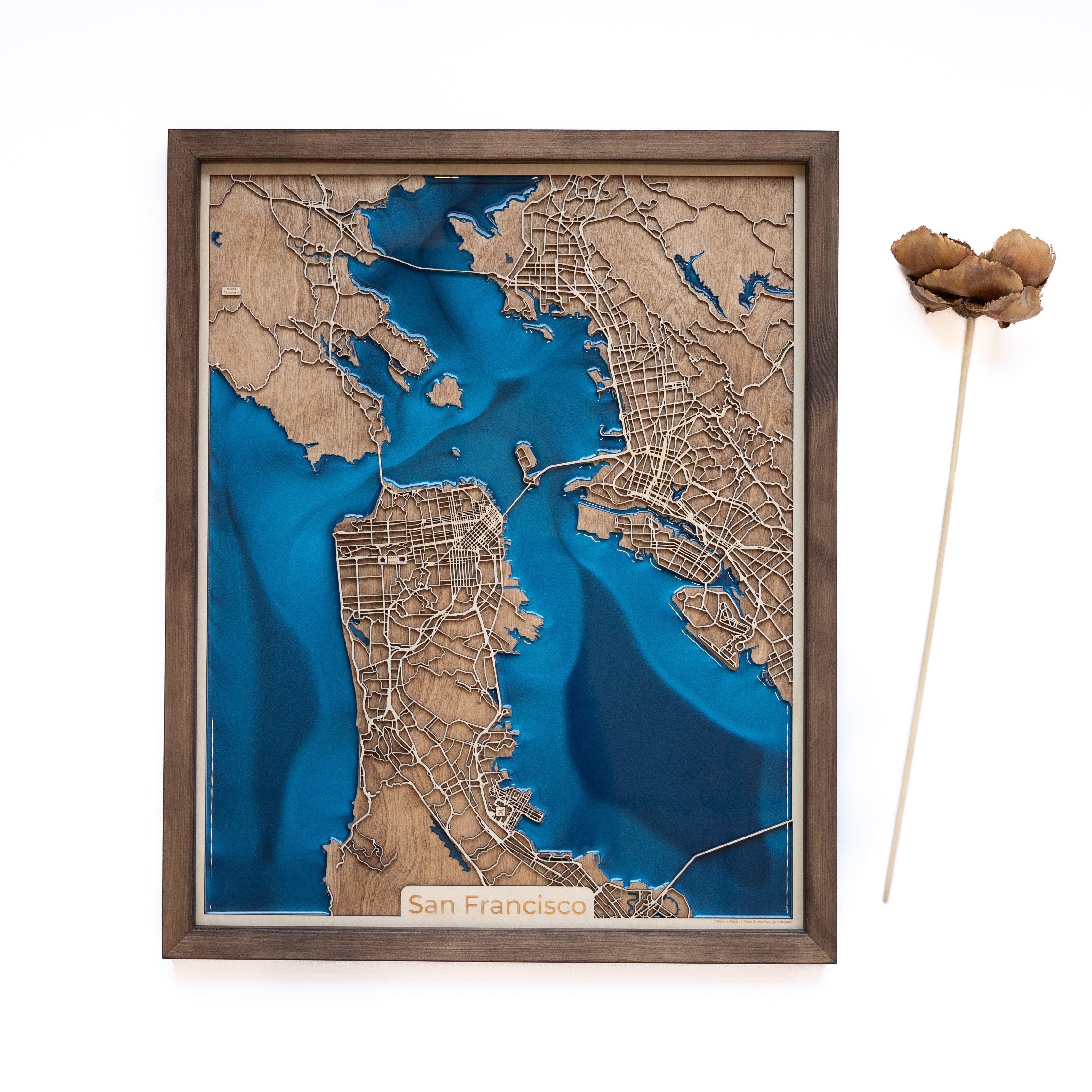 San Francisco Bay Wooden Map