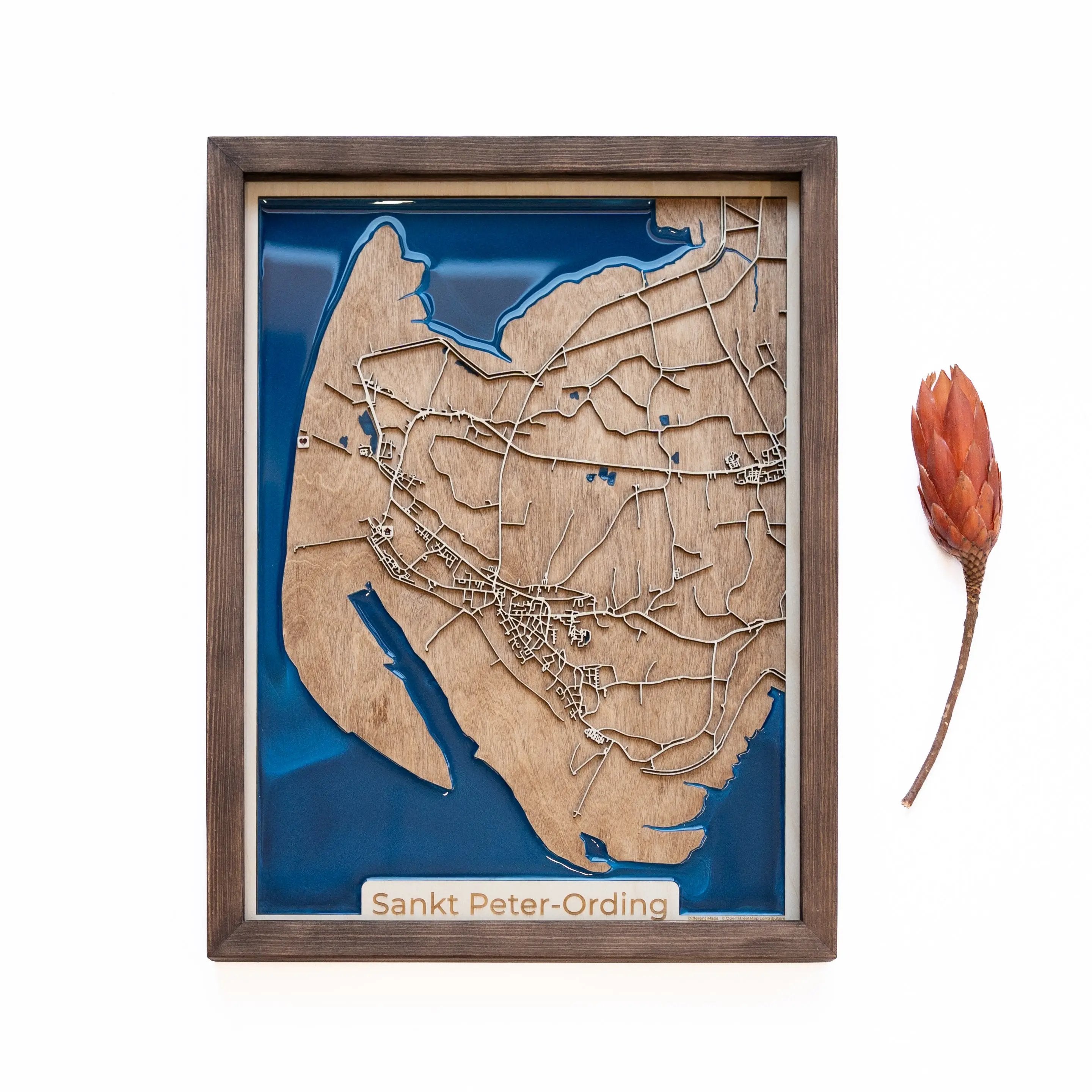 Sankt Peter-Ording Wooden Map