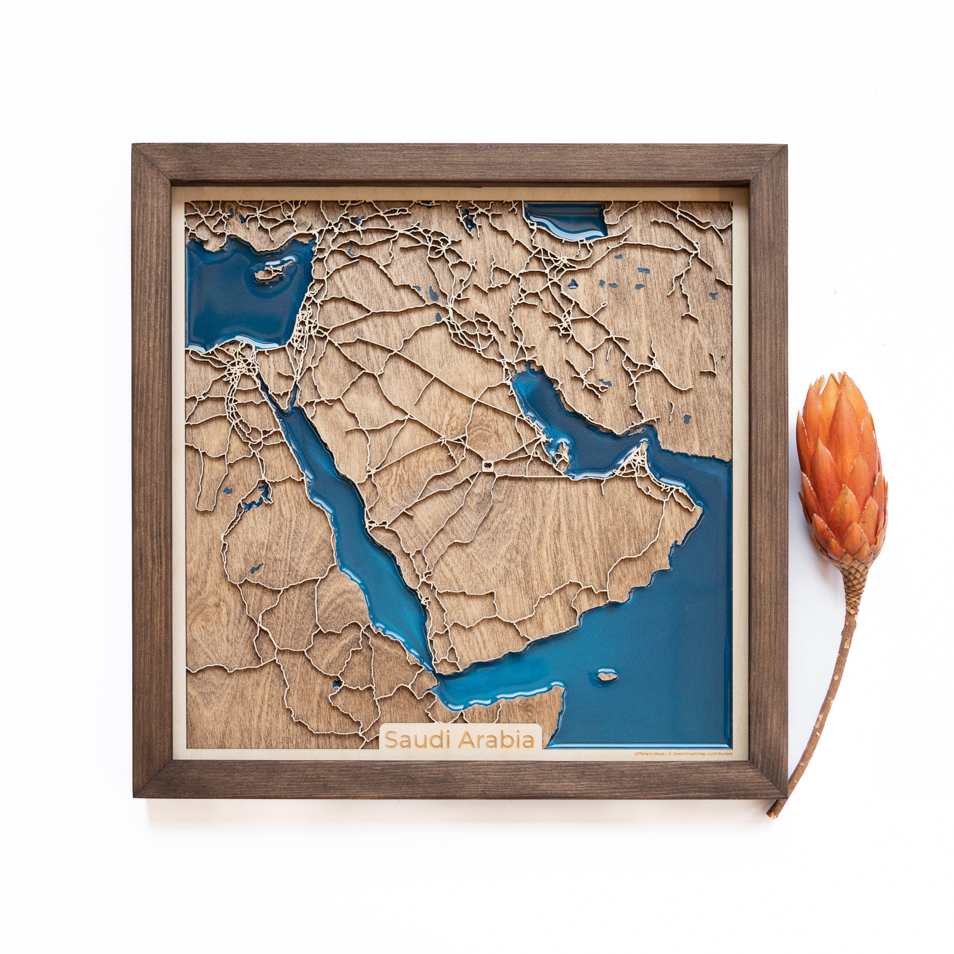 Saudi Arabia Wood Map