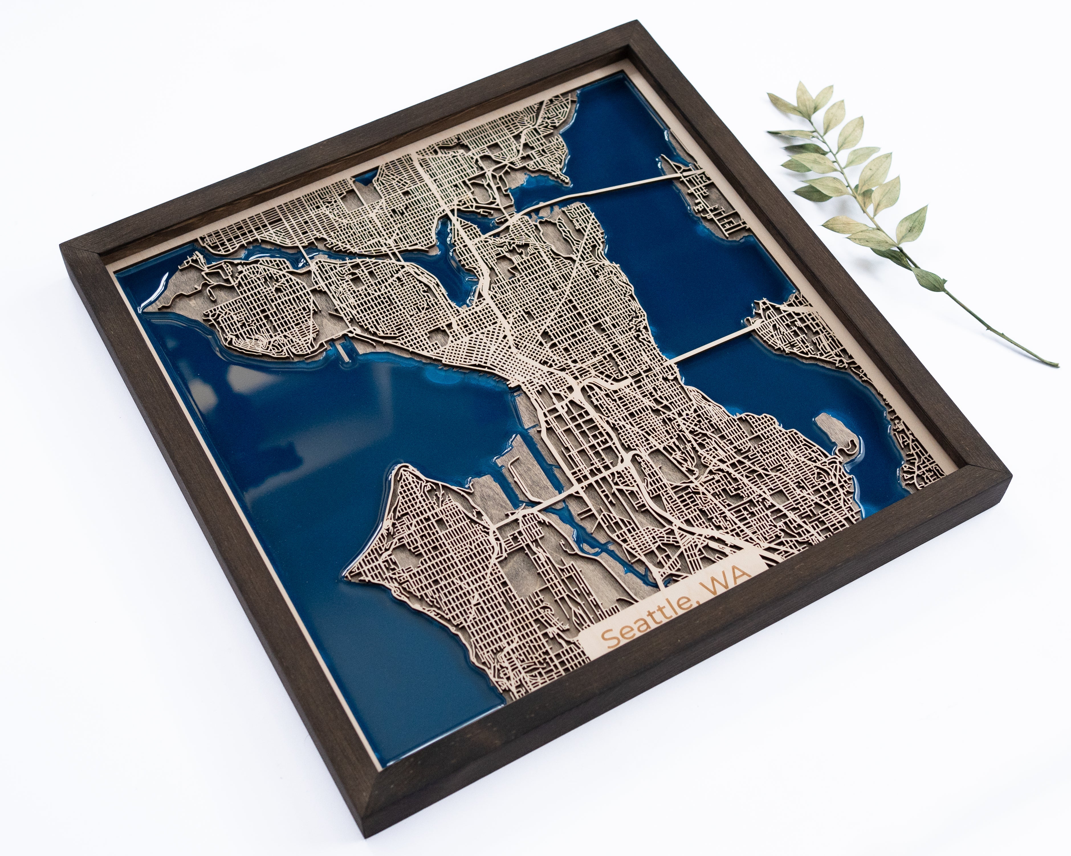 Seattle Wooden Map