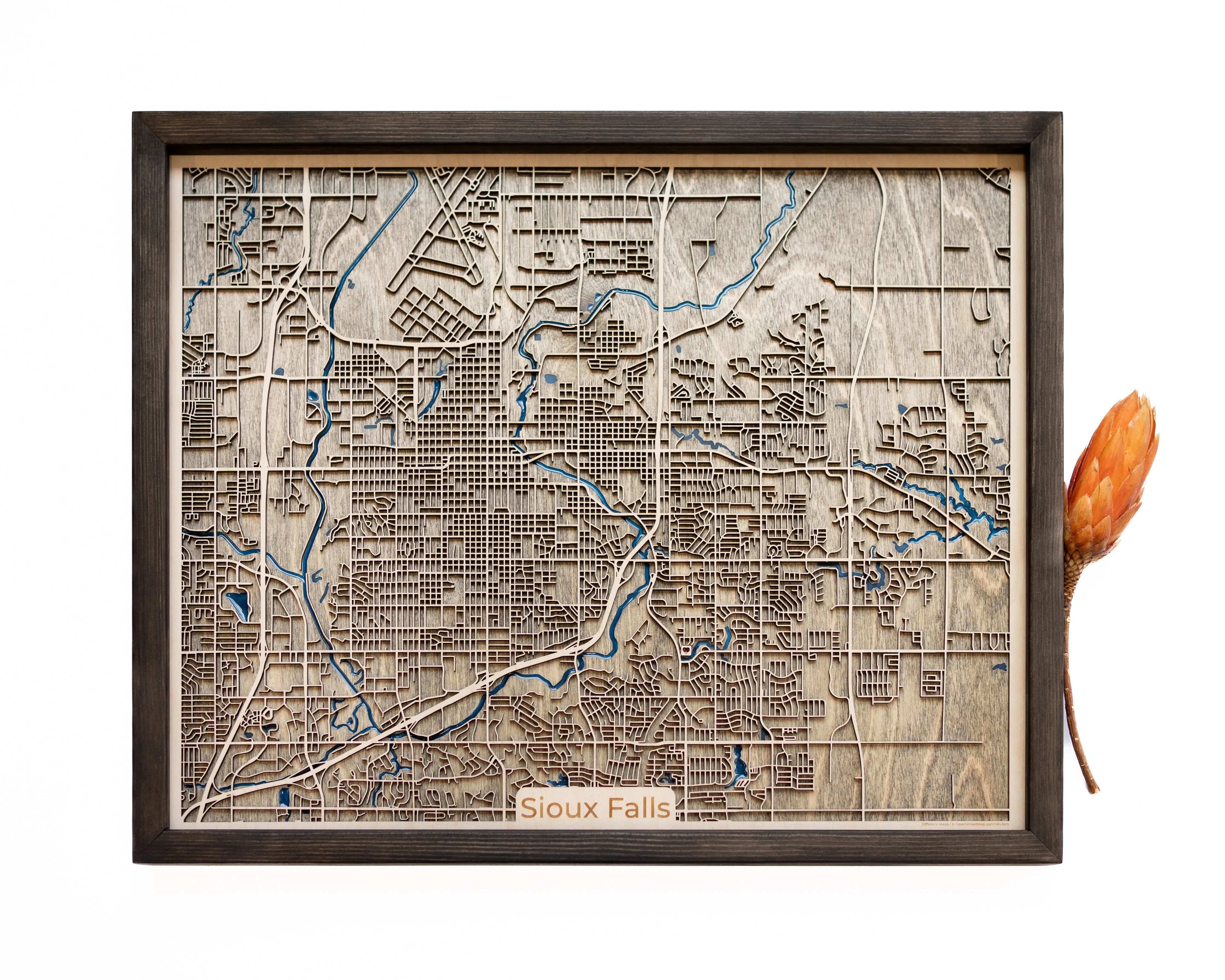 Sioux Falls Wood Map