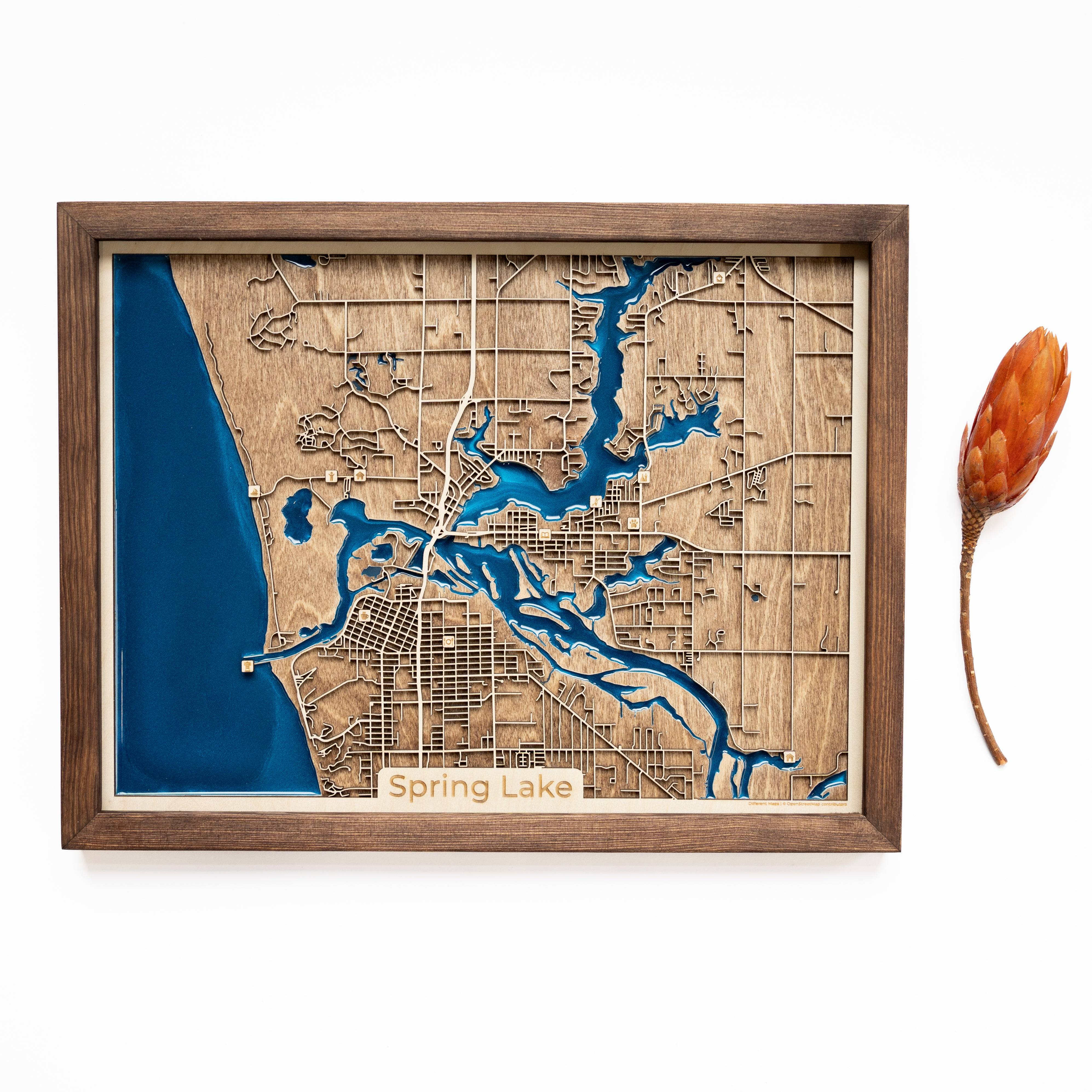 Dog Memory Gift Wood Map