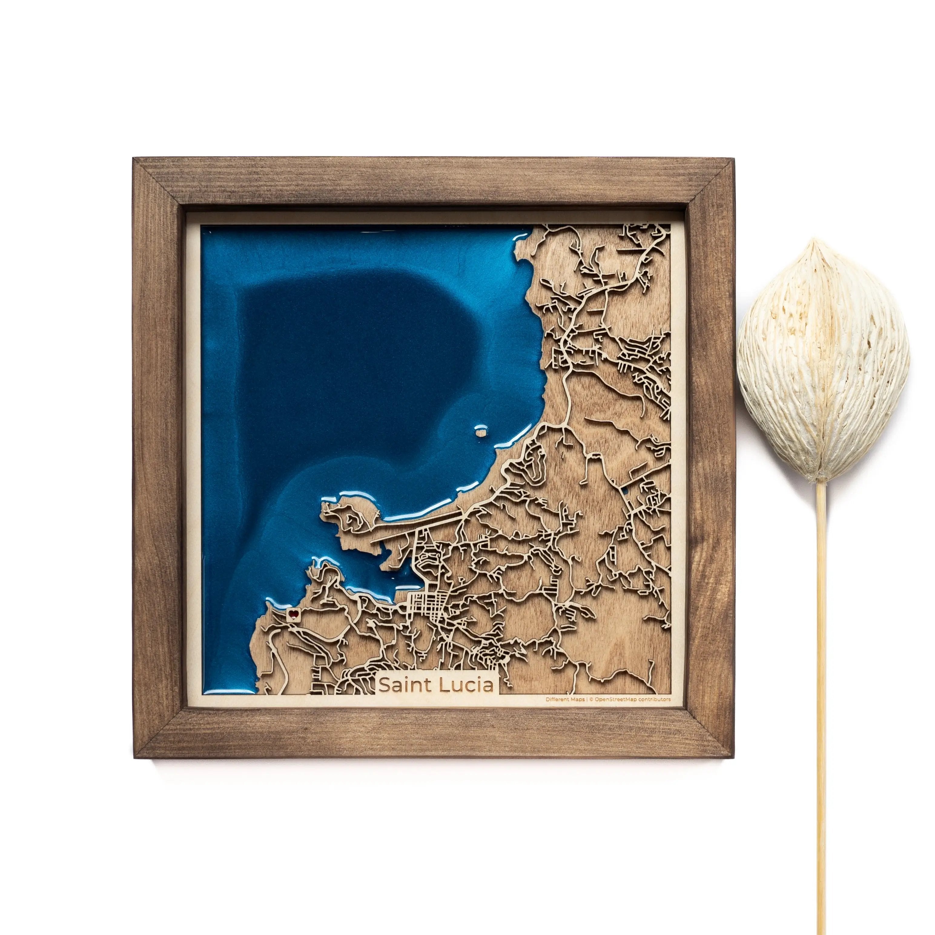 St Lucia Wood Map