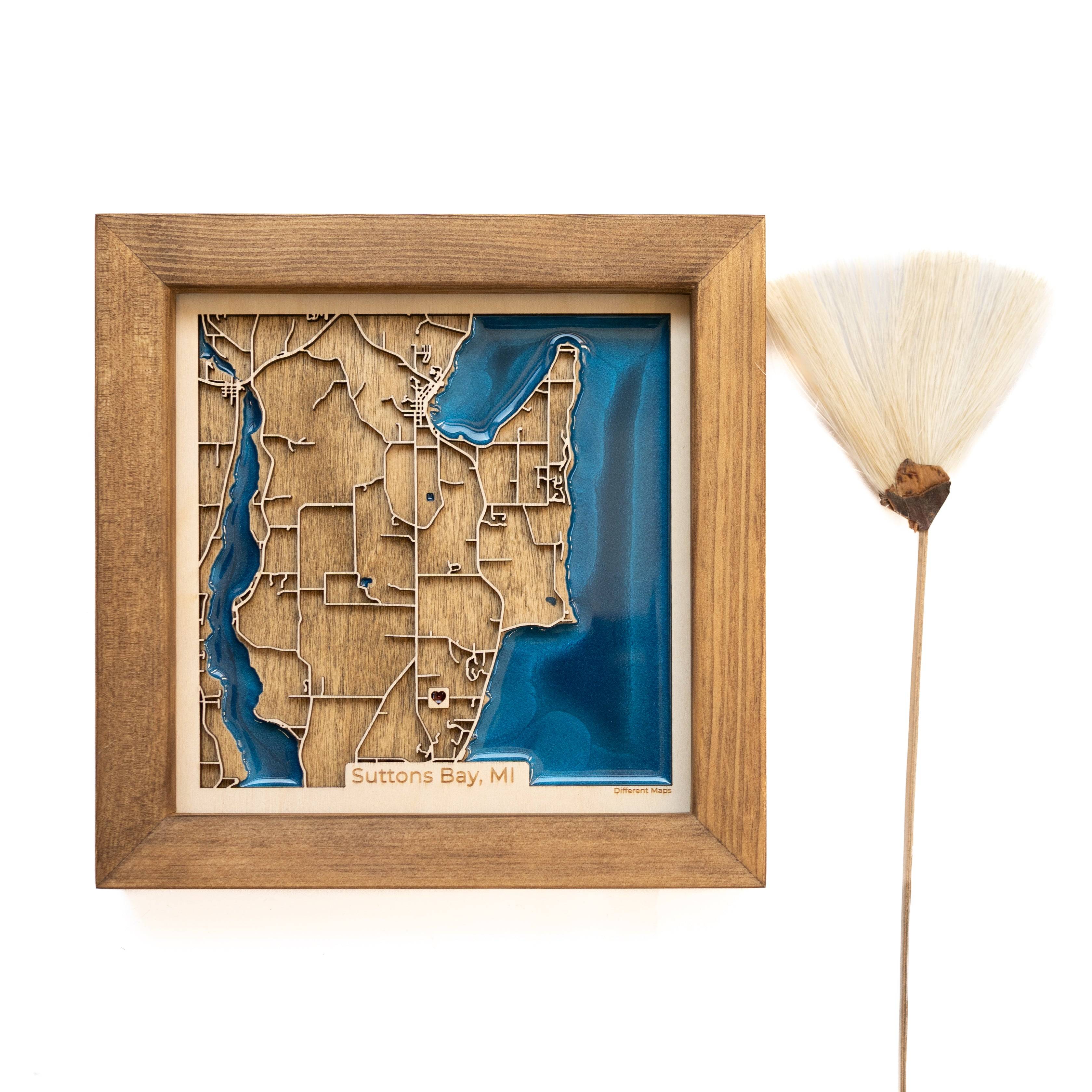 Suttons Bay MI wood map
