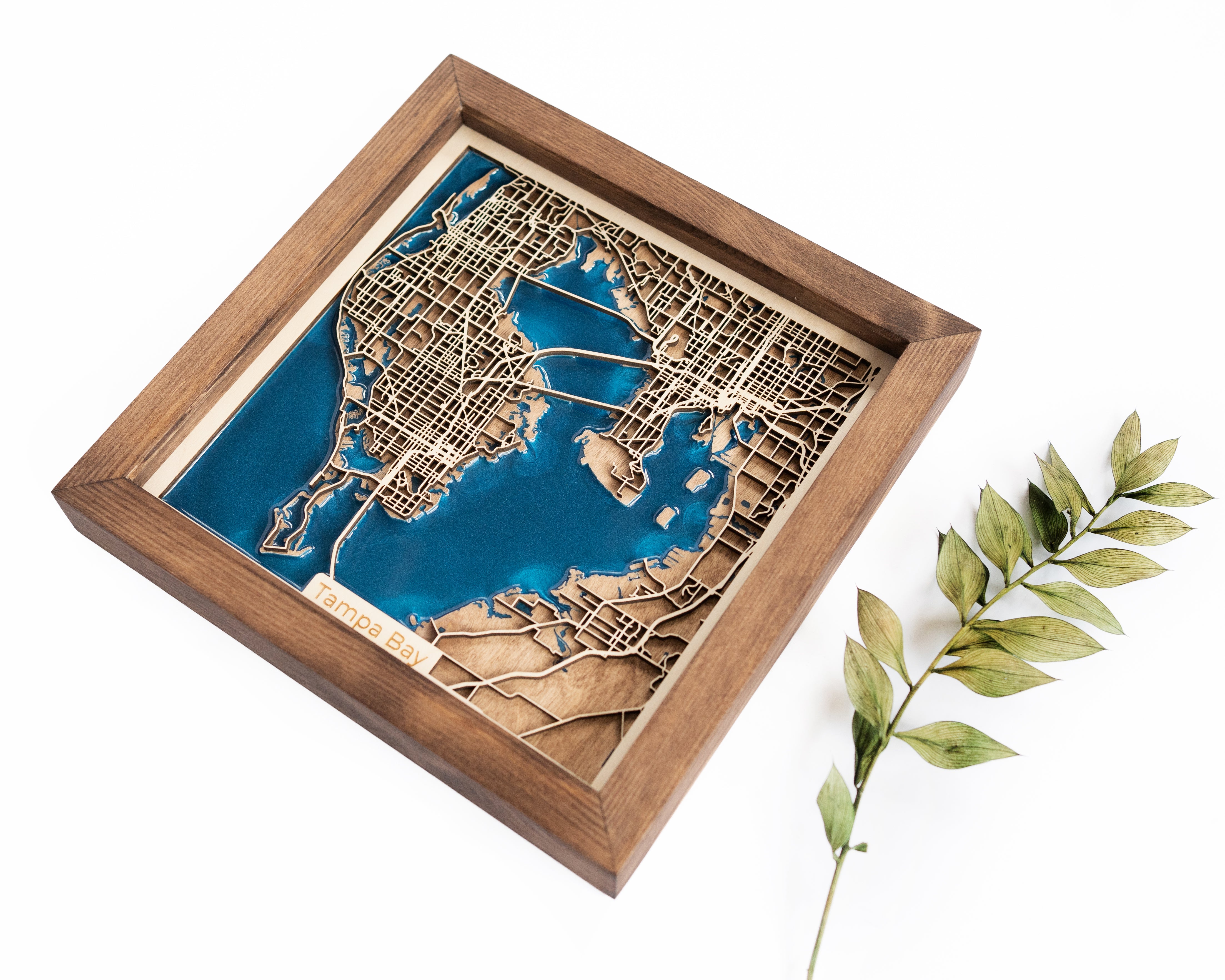 Tampa Bay Wooden Map