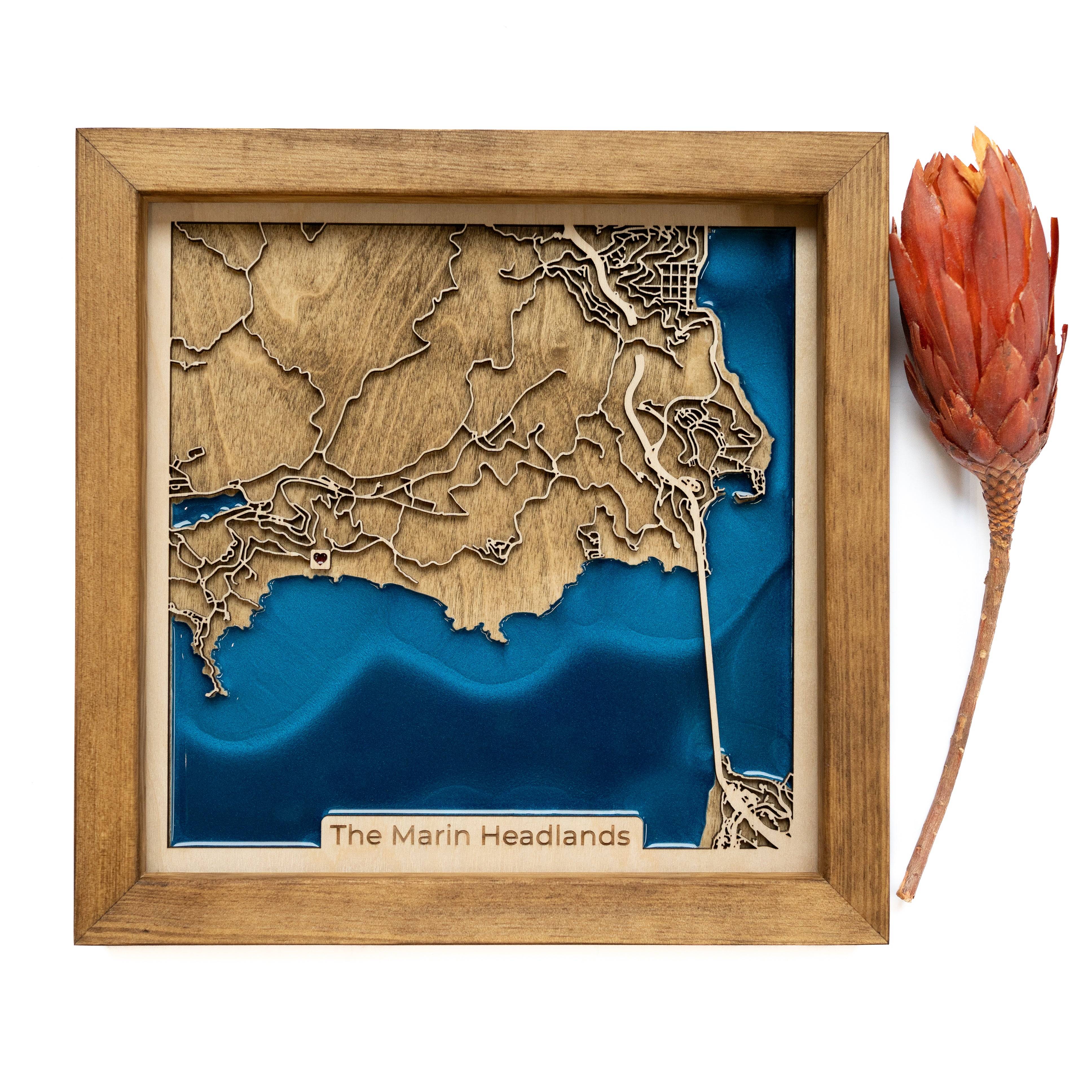 Marin Headlands CA Wood Map