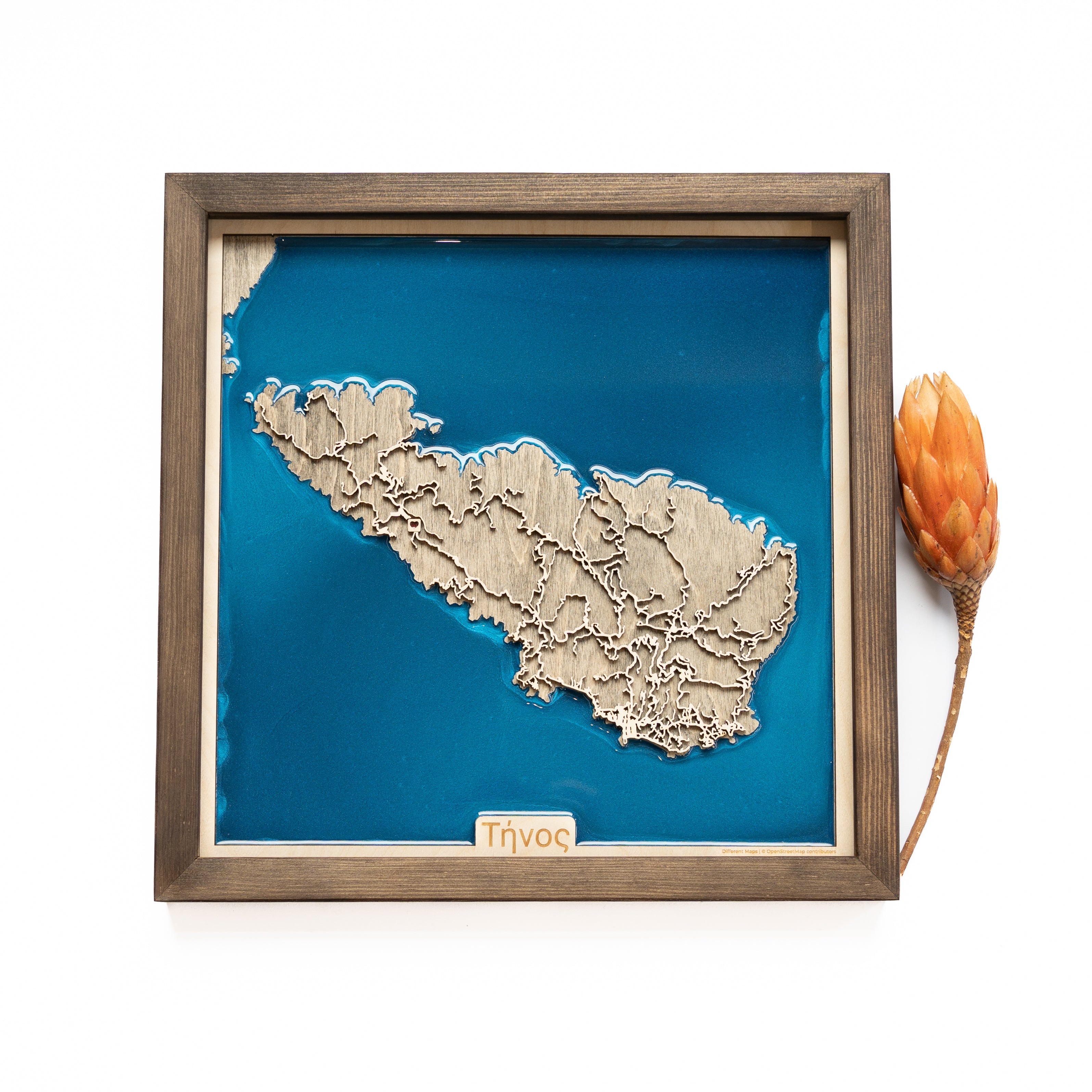 Tinos Island Wood Map