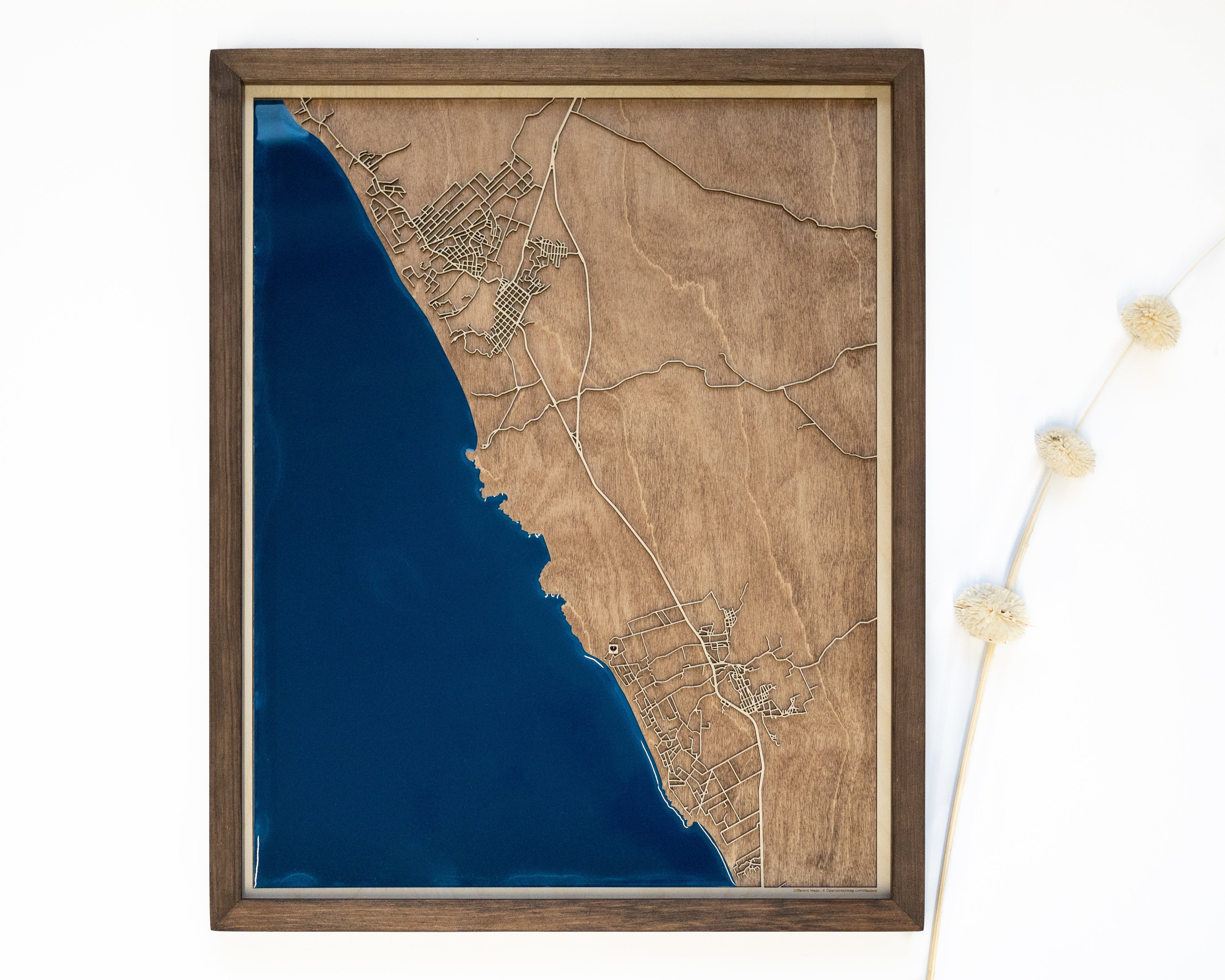 Todos Santos Wood Map