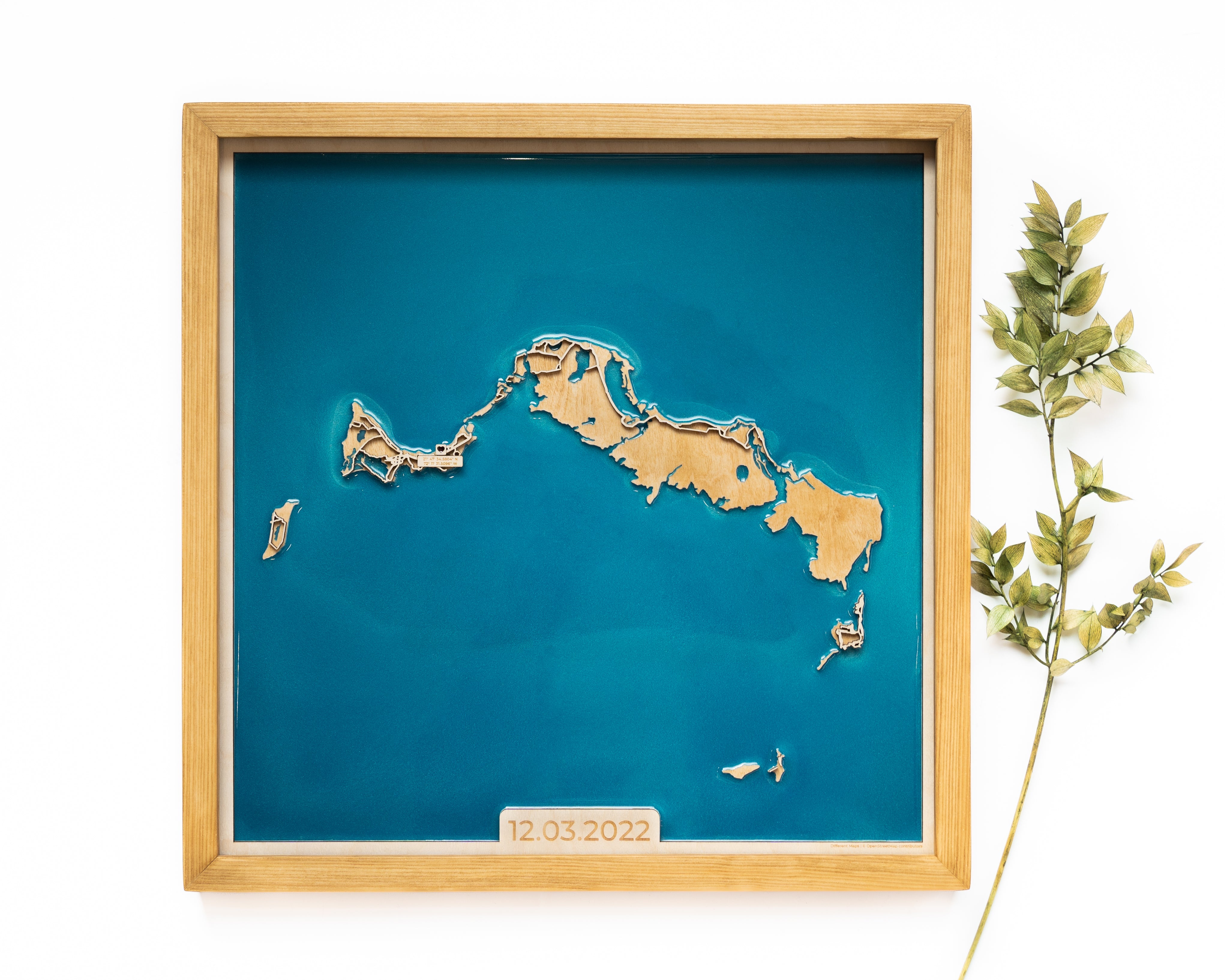 Turks and Caicos Islands Wood Map