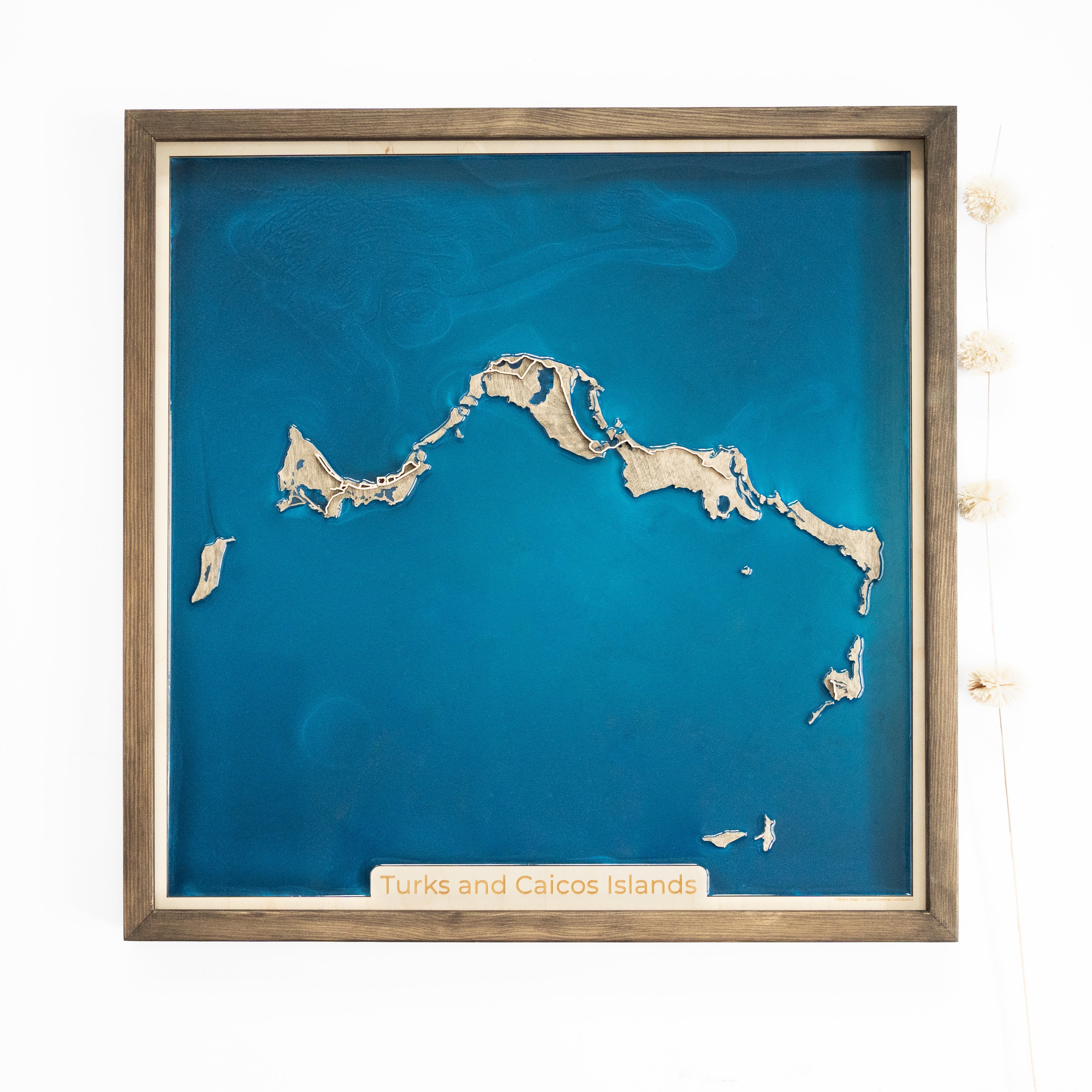 Turks and Caicos Islands Wood Map