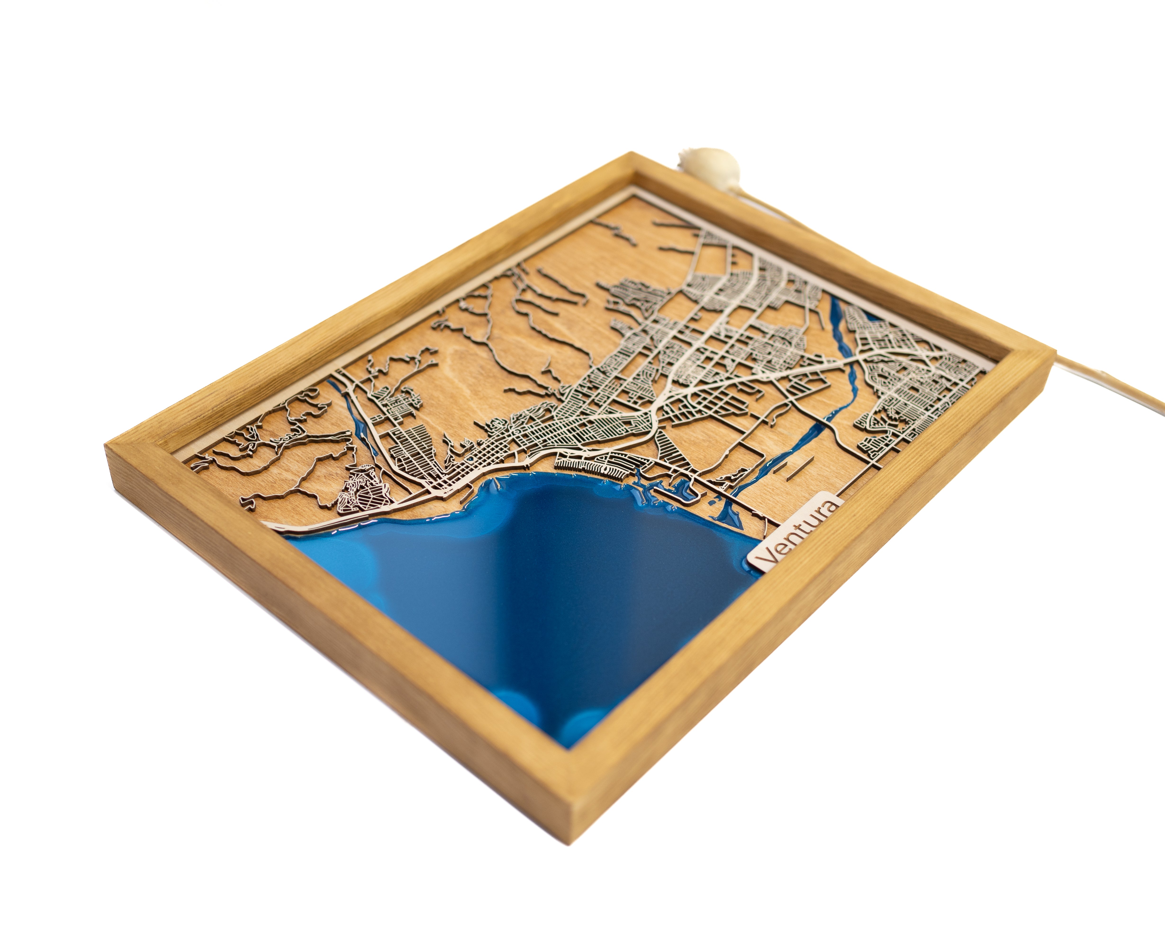 Ventura California Wooden Map