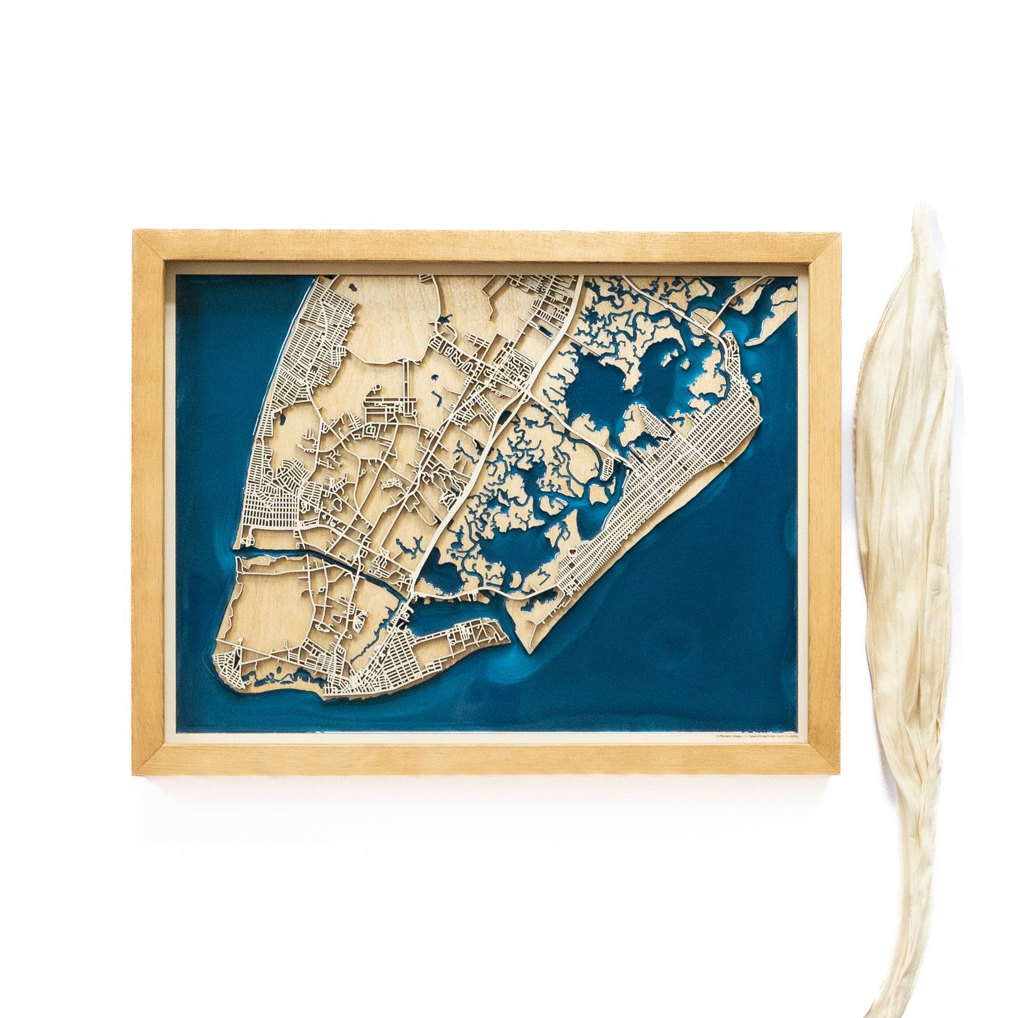 Wildwood Crest Wooden Map