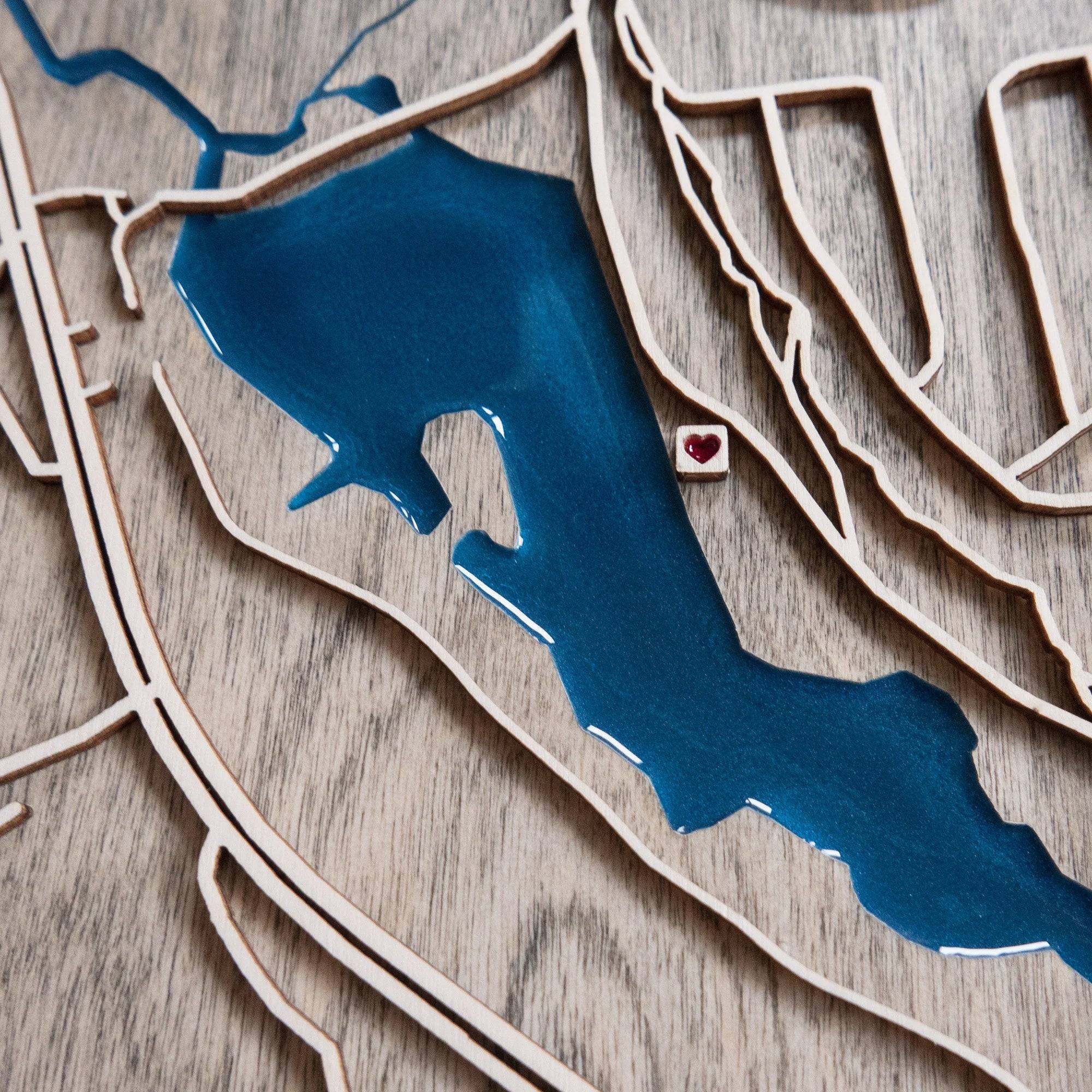 Bella Vista Lake AR Wood Map