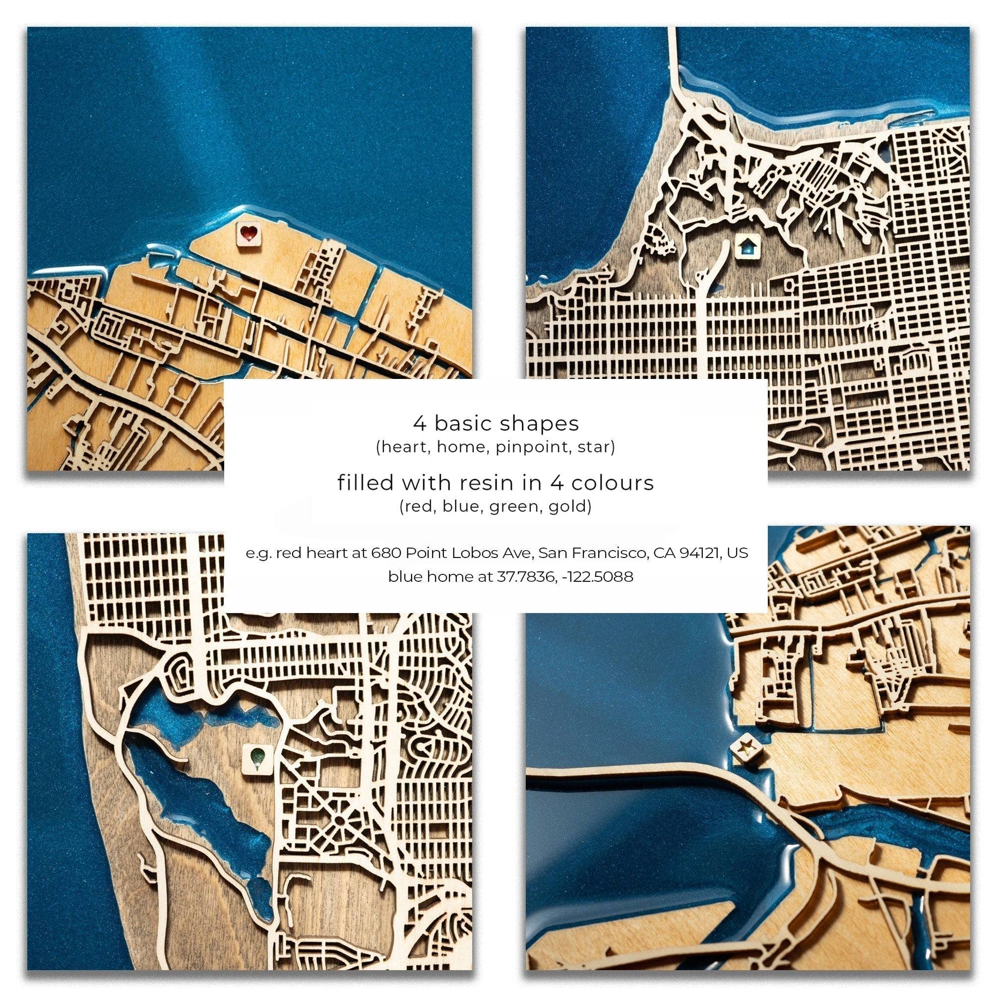 Chattanooga TN Map | Wood and Epoxy