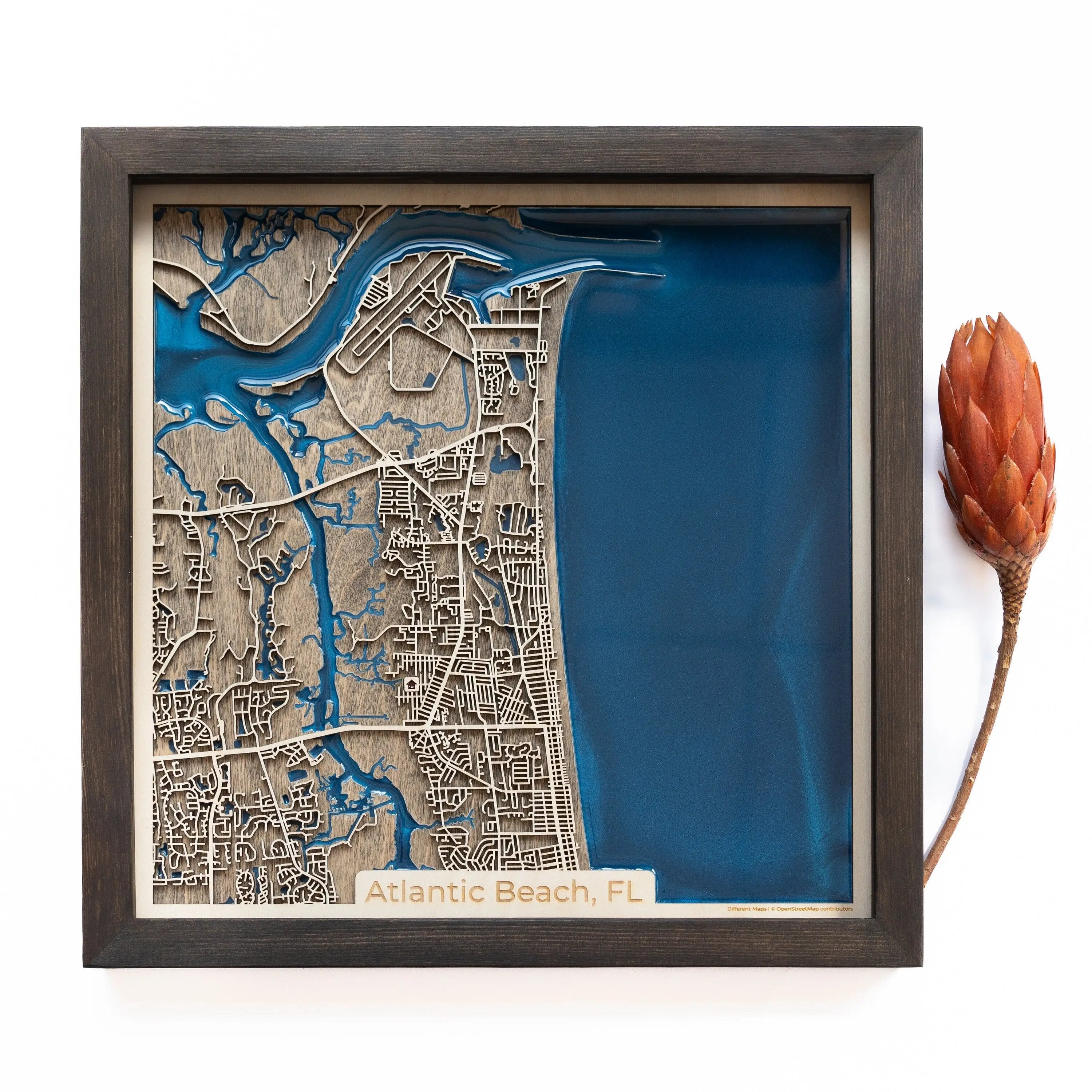 Atlantic Beach wood map