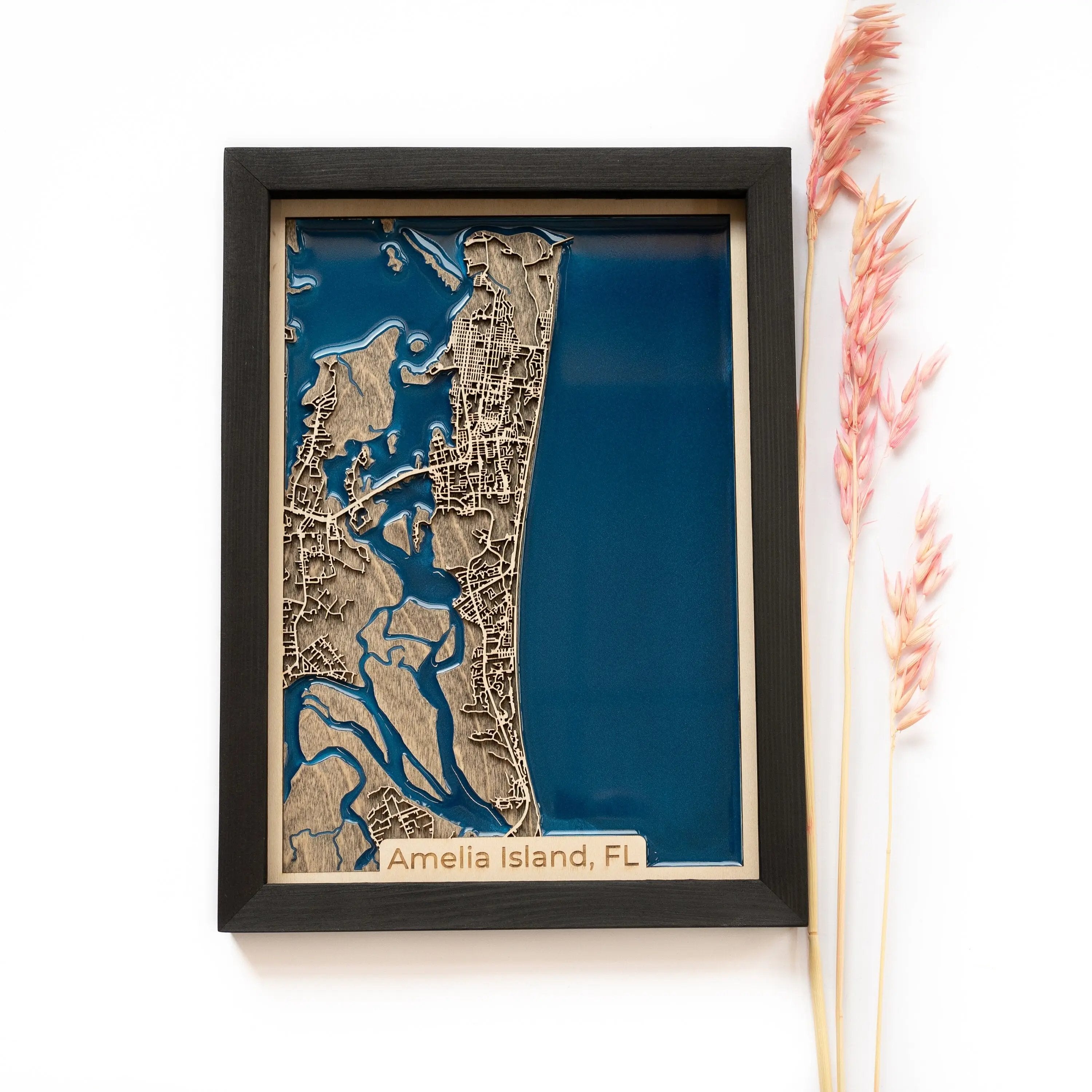 Amelia Island wood map