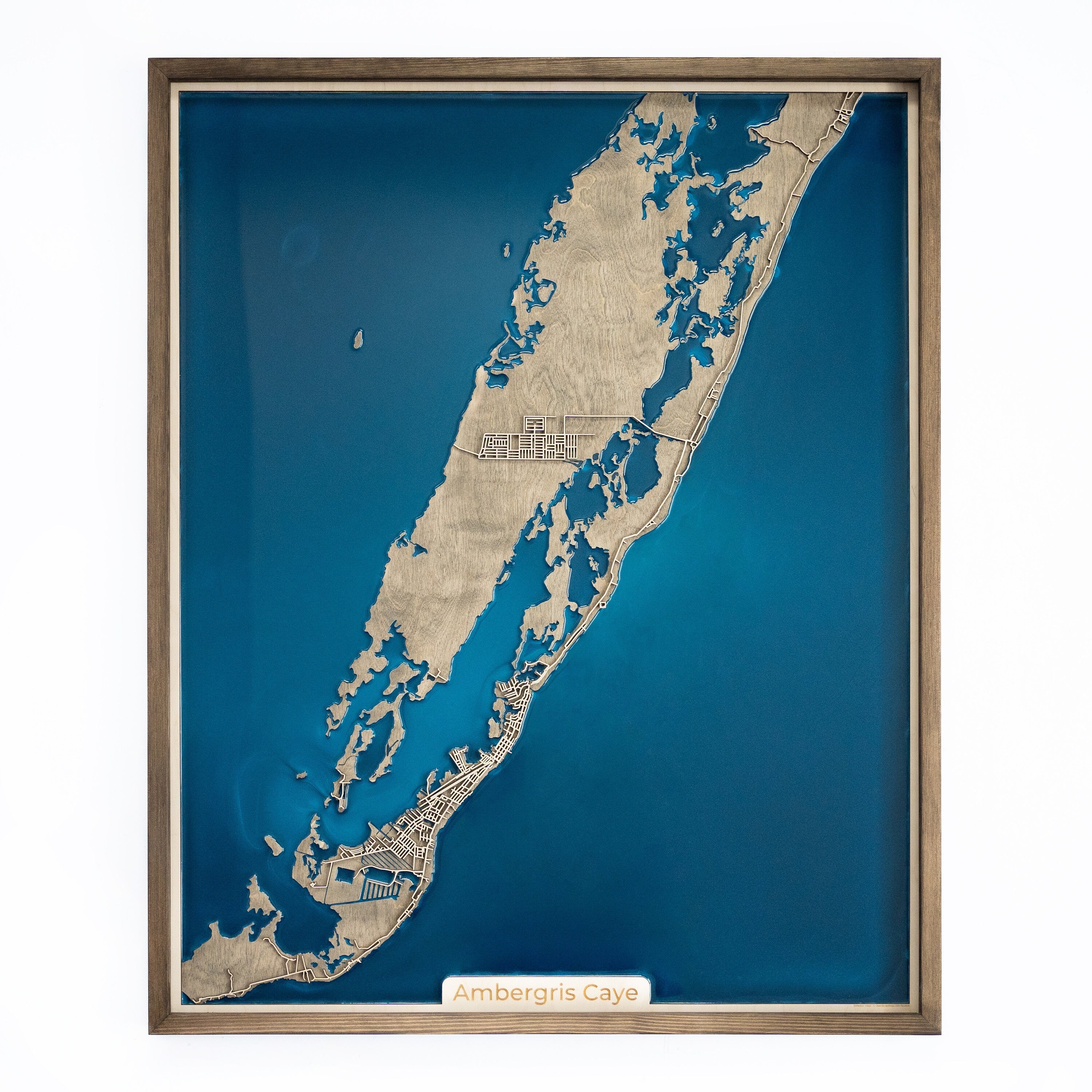 Ambergris Caye wood Map