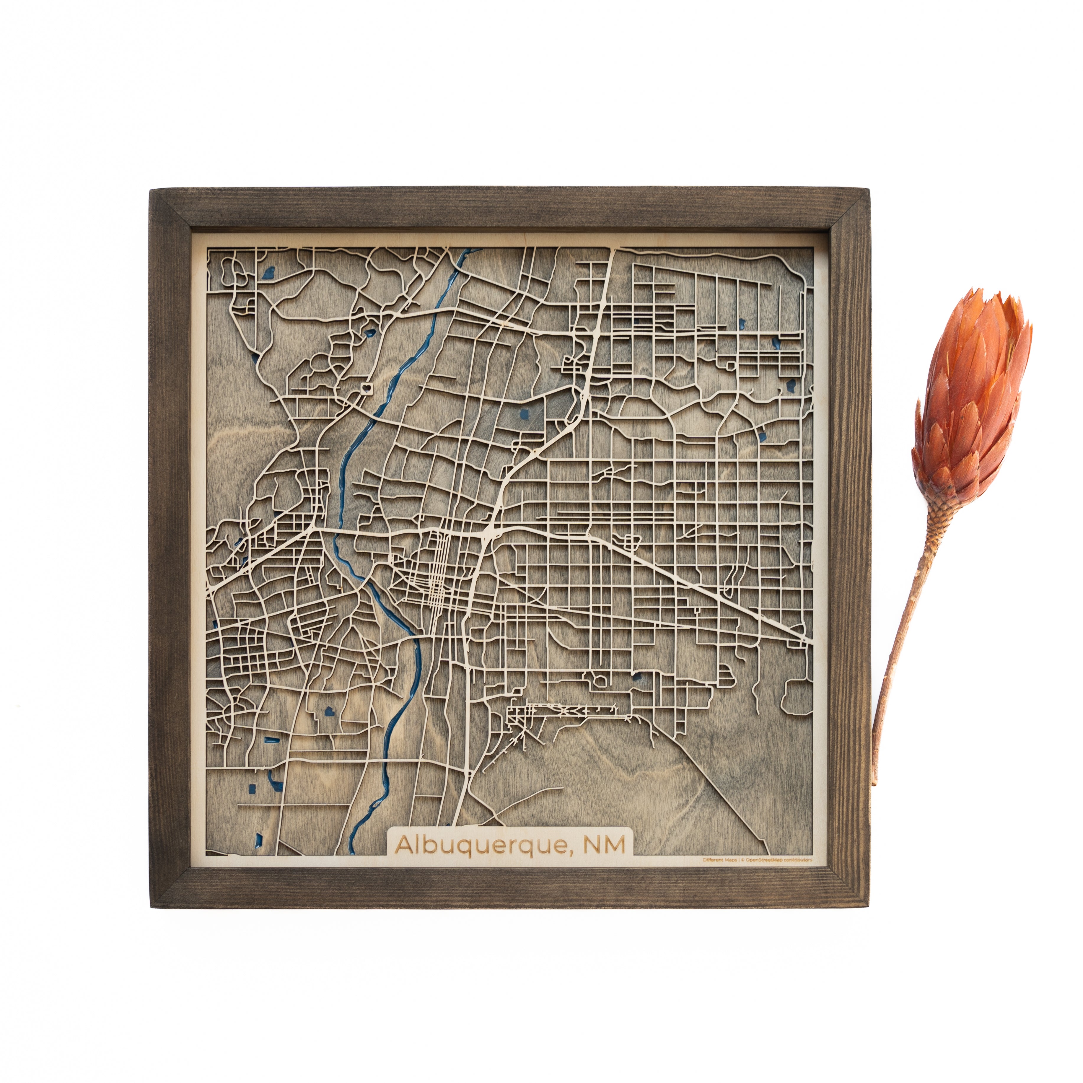 Explore the vibrant charm of Albuquerque with our stunning map.Our unique wooden map captures the essence of this enchanting city. Display it proudly and celebrate the beauty and spirit of Albuquerque.
