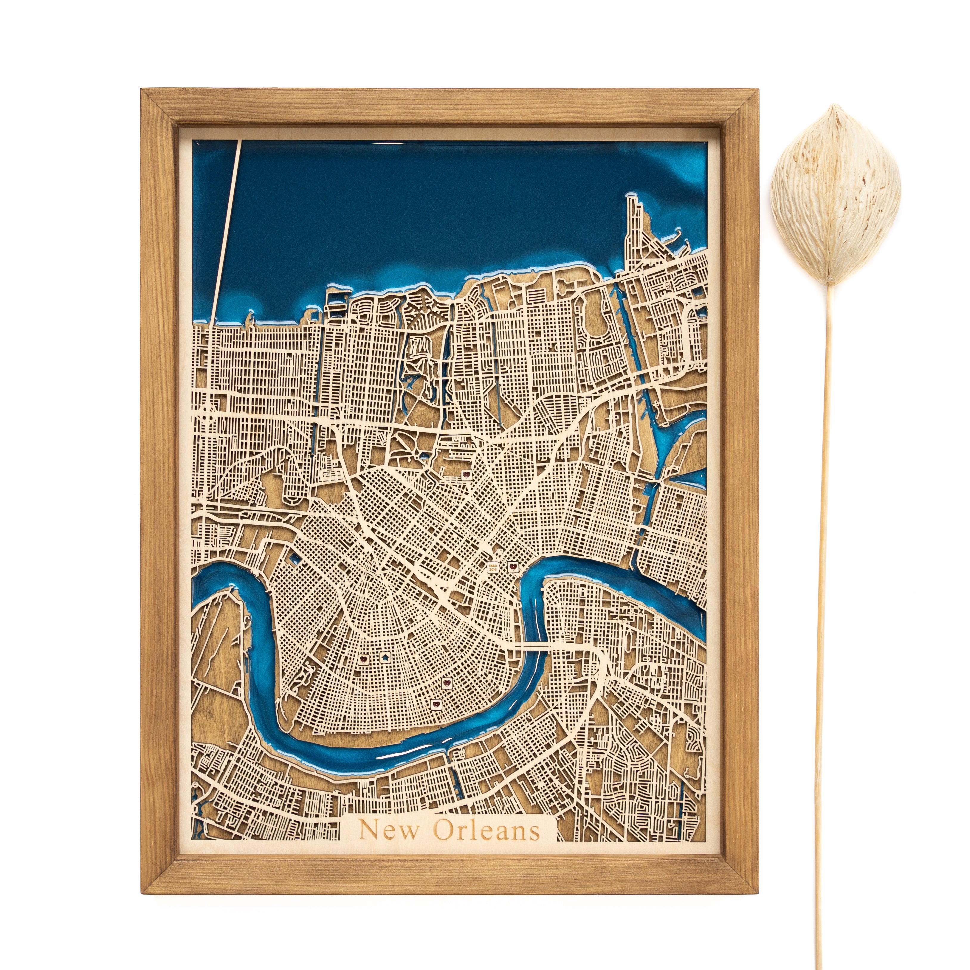 Bring the charm and spirit of New Orleans into your space with this beautifully crafted wood art. Our personalized wooden maps are crafted with attention to detail.