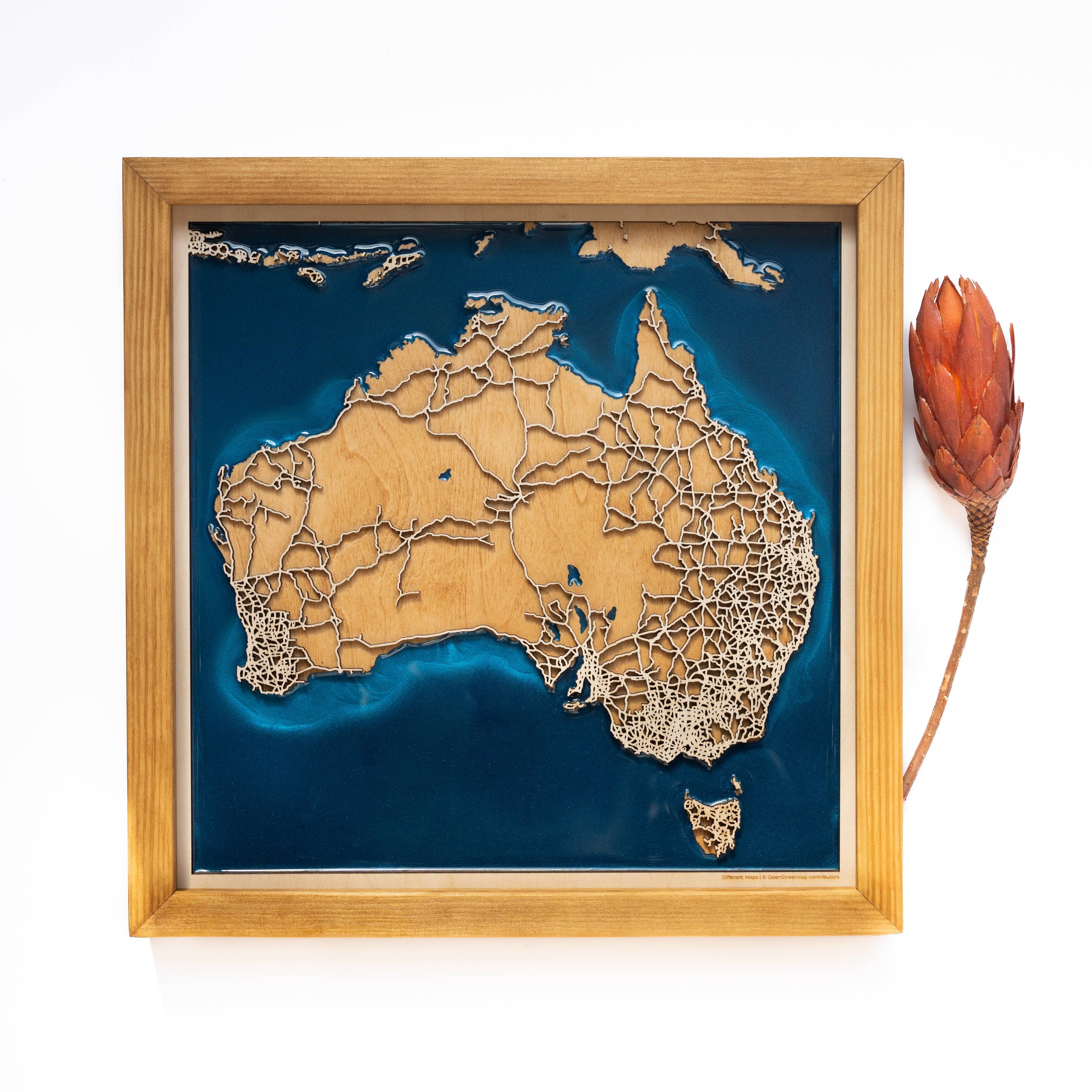 Australia Wood Map