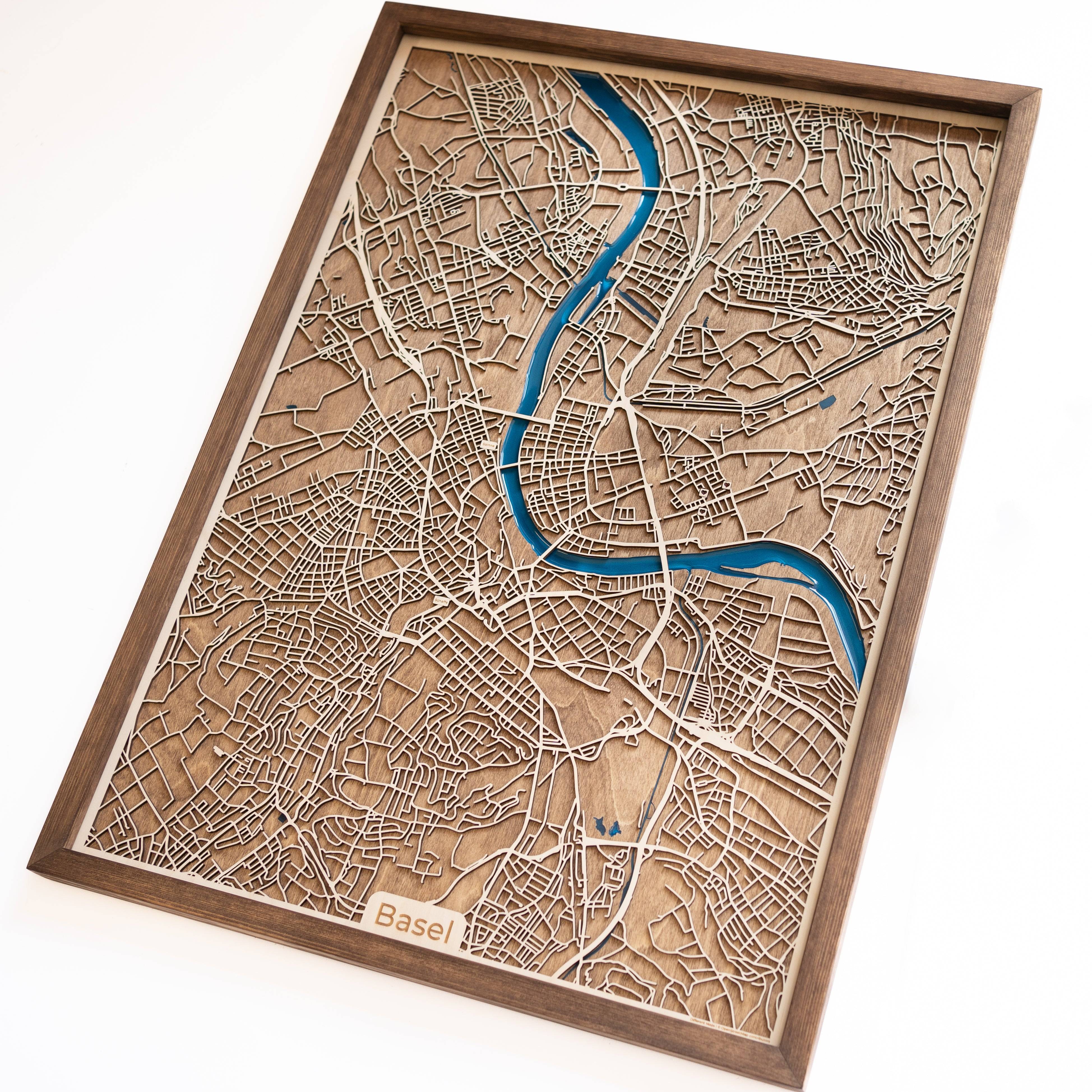 Basel Wooden Map