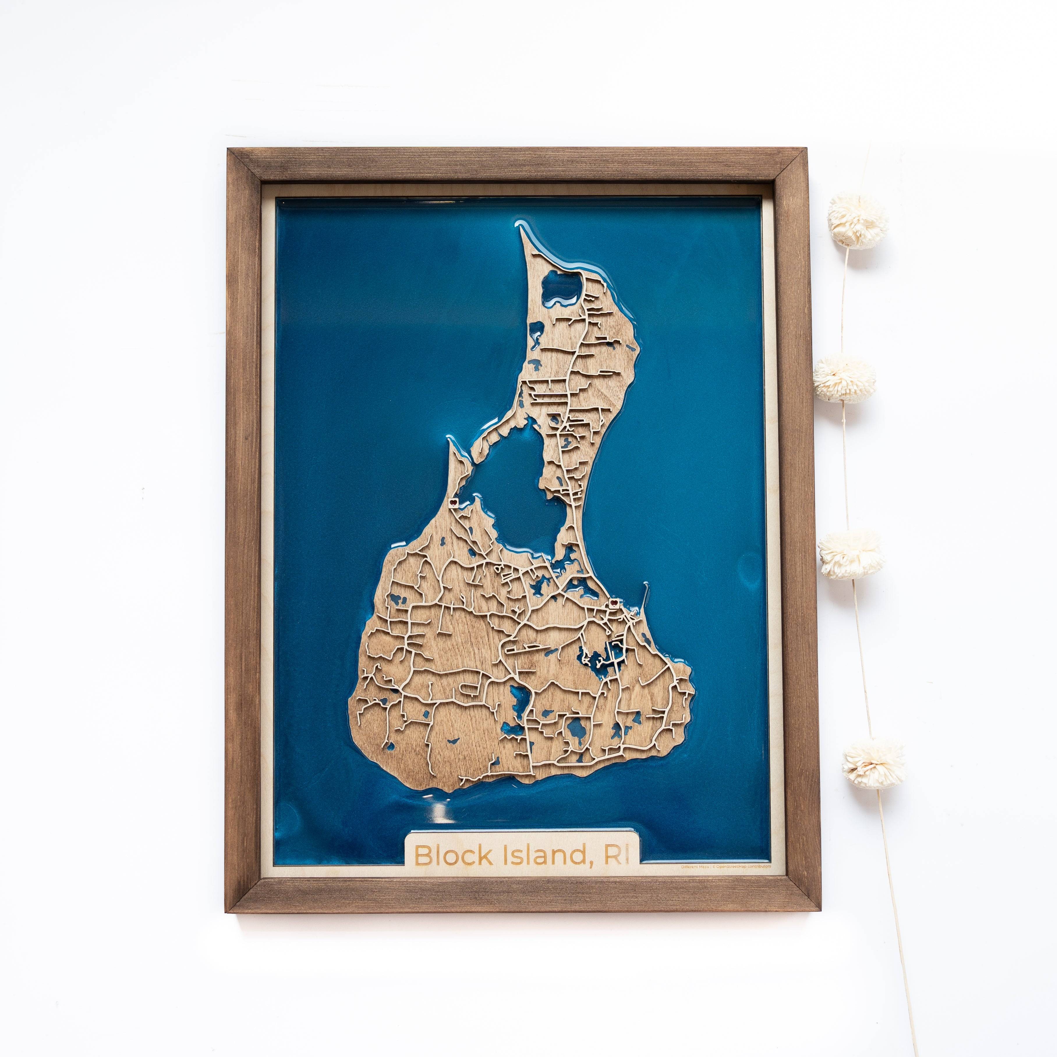 Block Island Wood Map