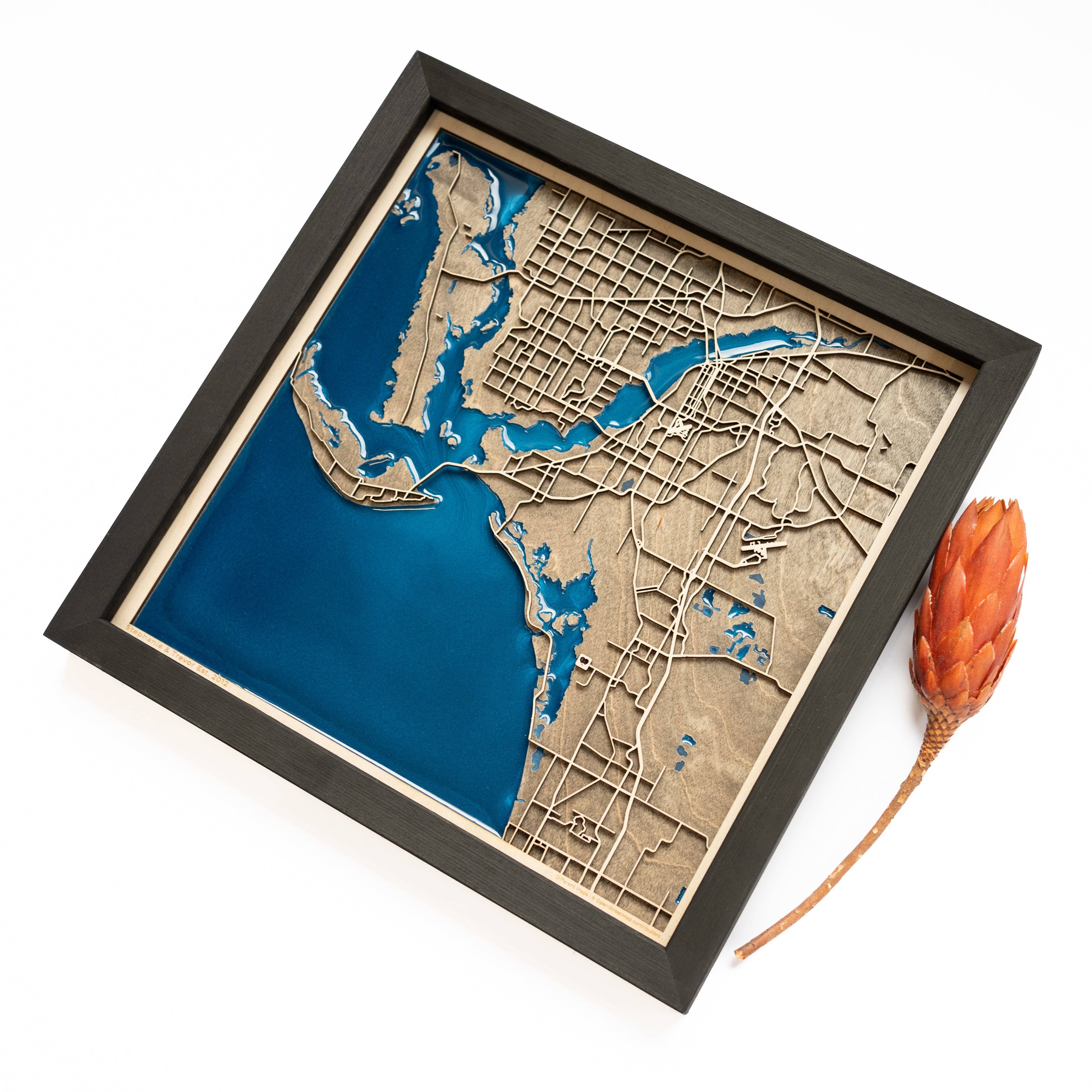 Bonita Springs Wooden Map