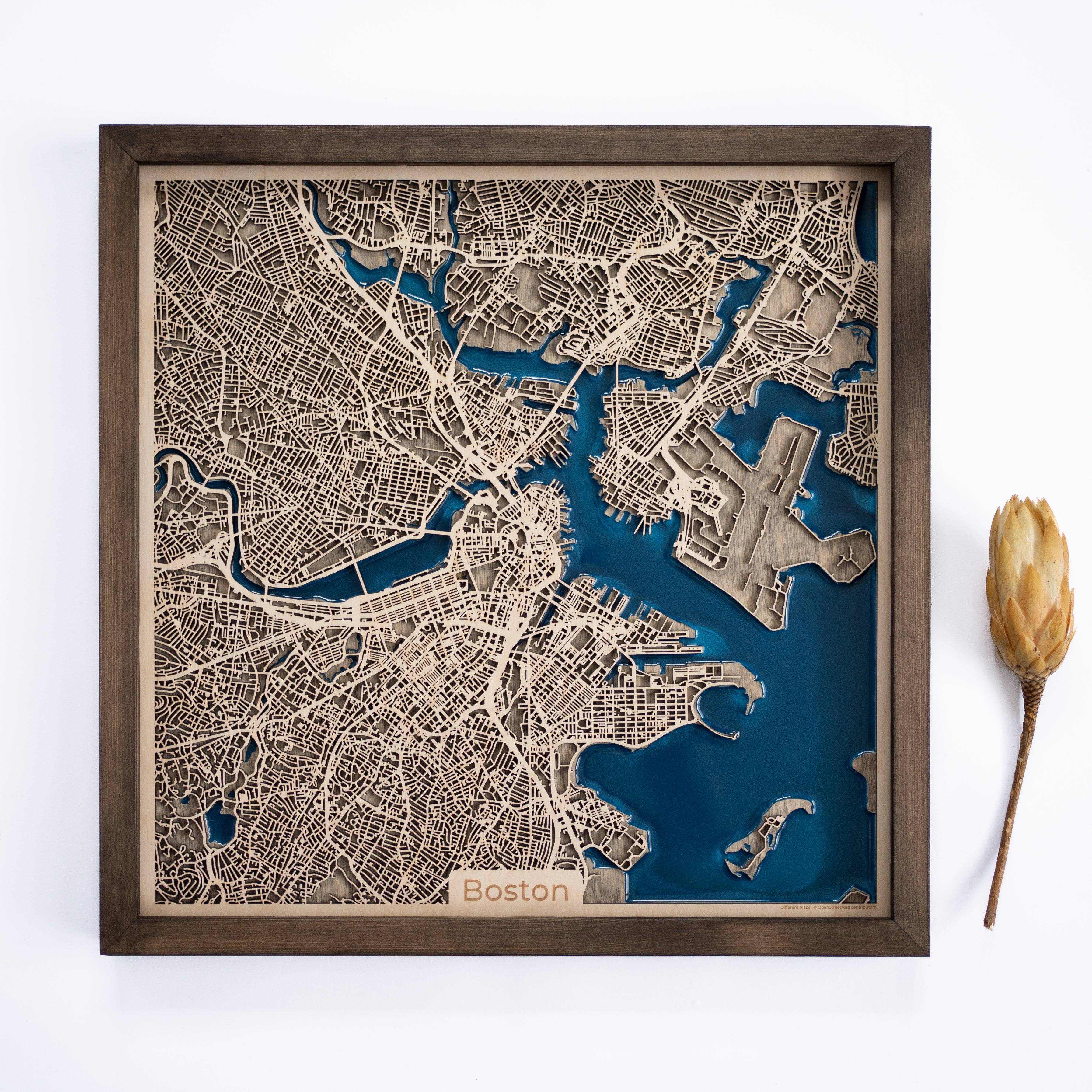 wooden map of any city in the world