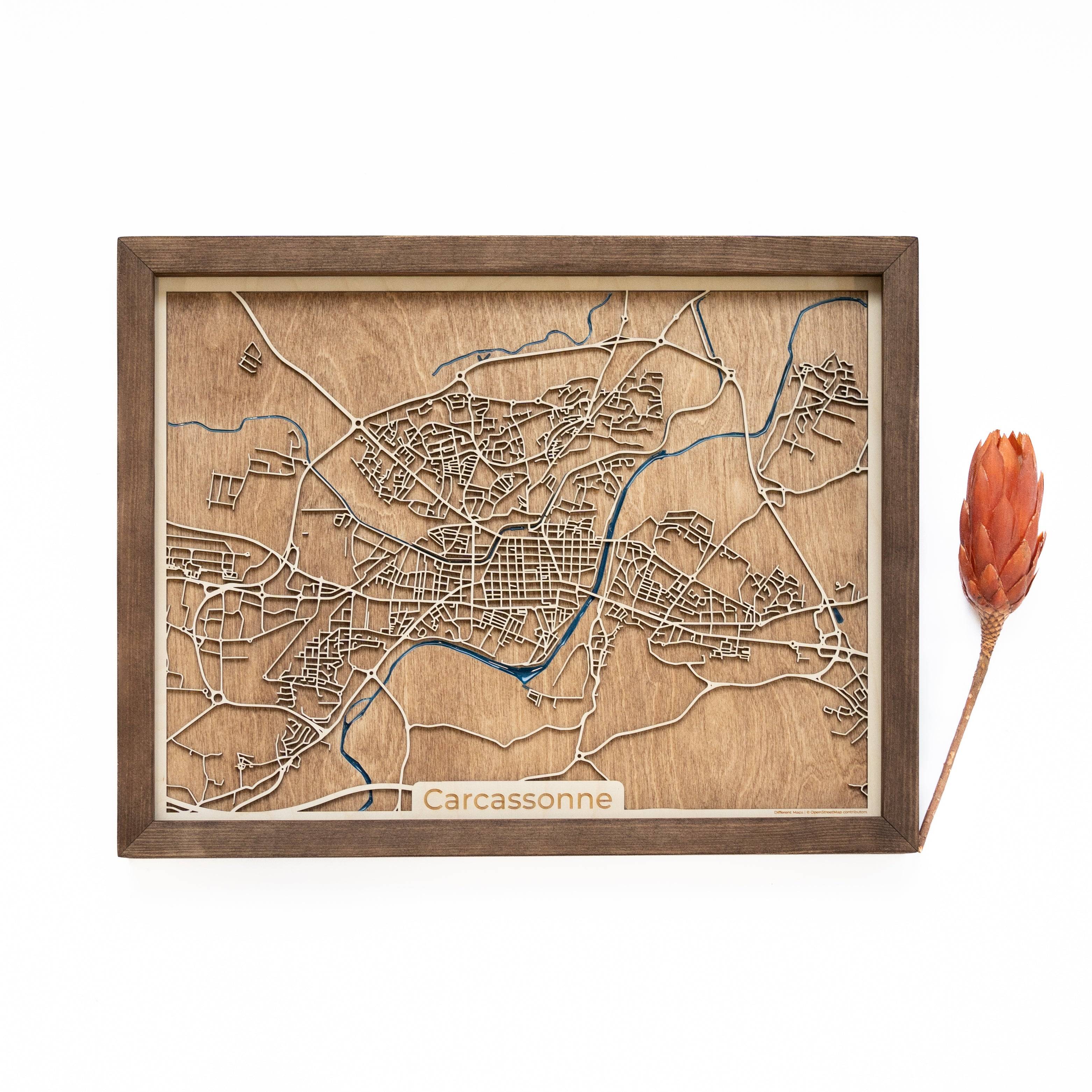 Carcassonne Wood Map 