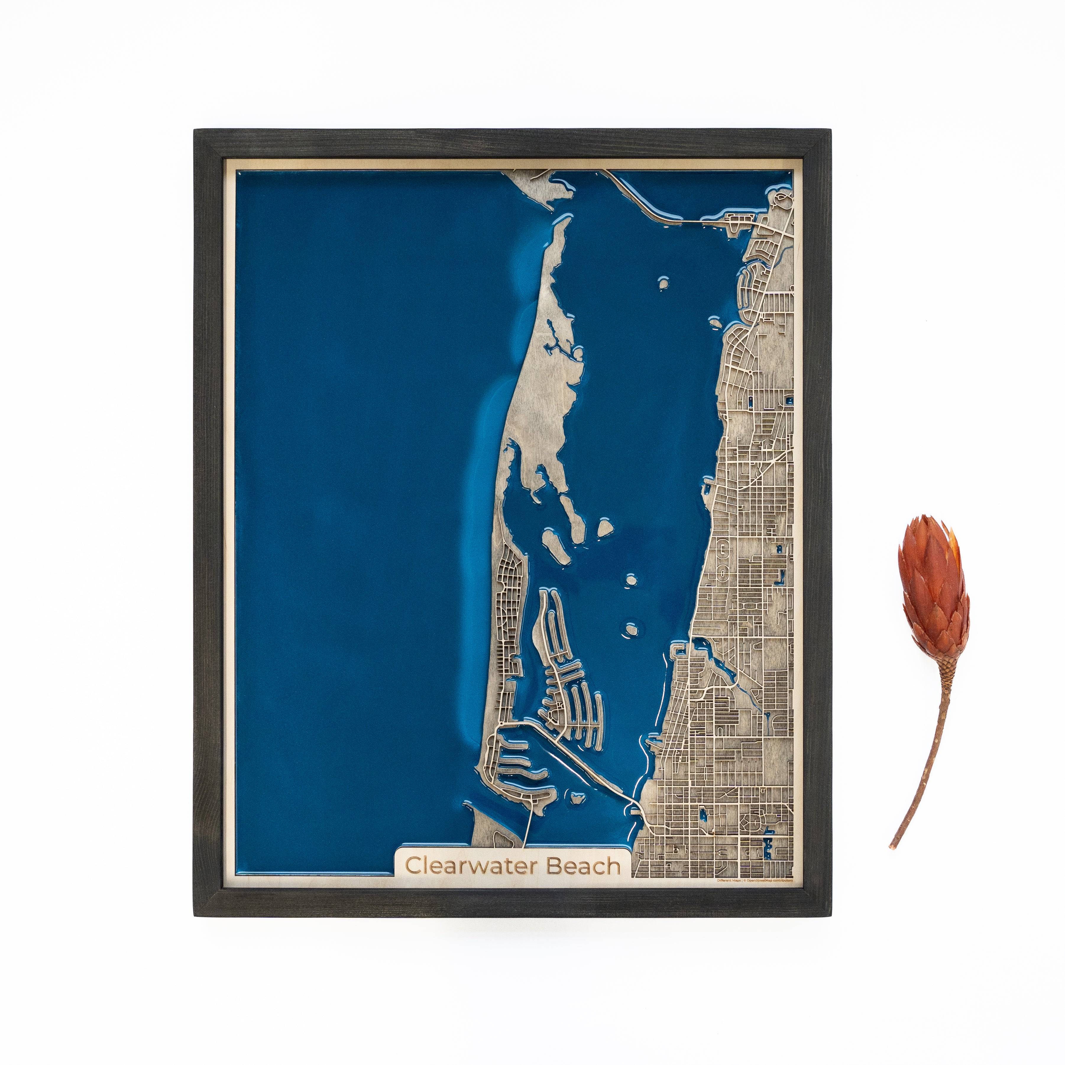 Clearwater Beach Wood Map 