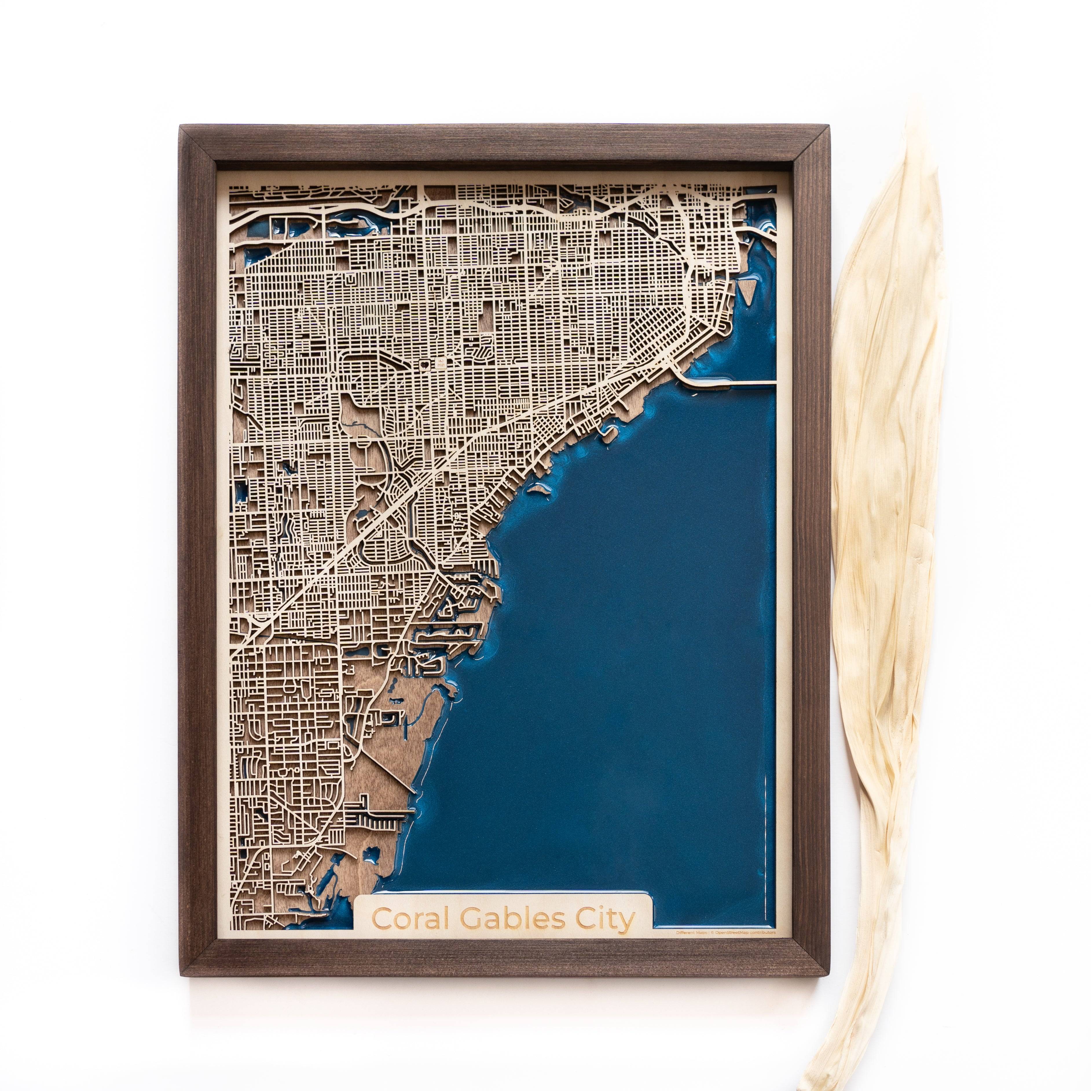 Coral Gables Wood Map