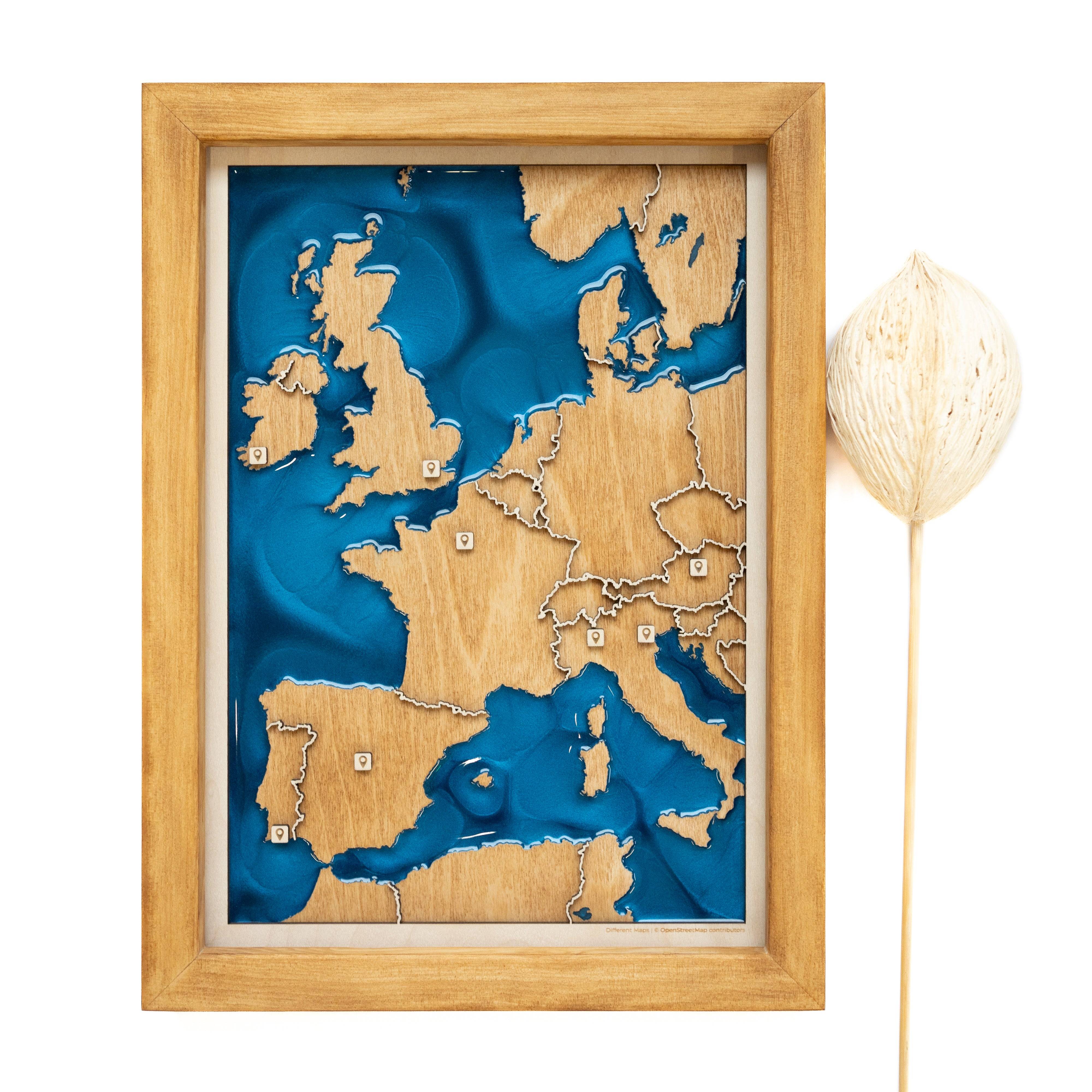 Europe wooden Map 