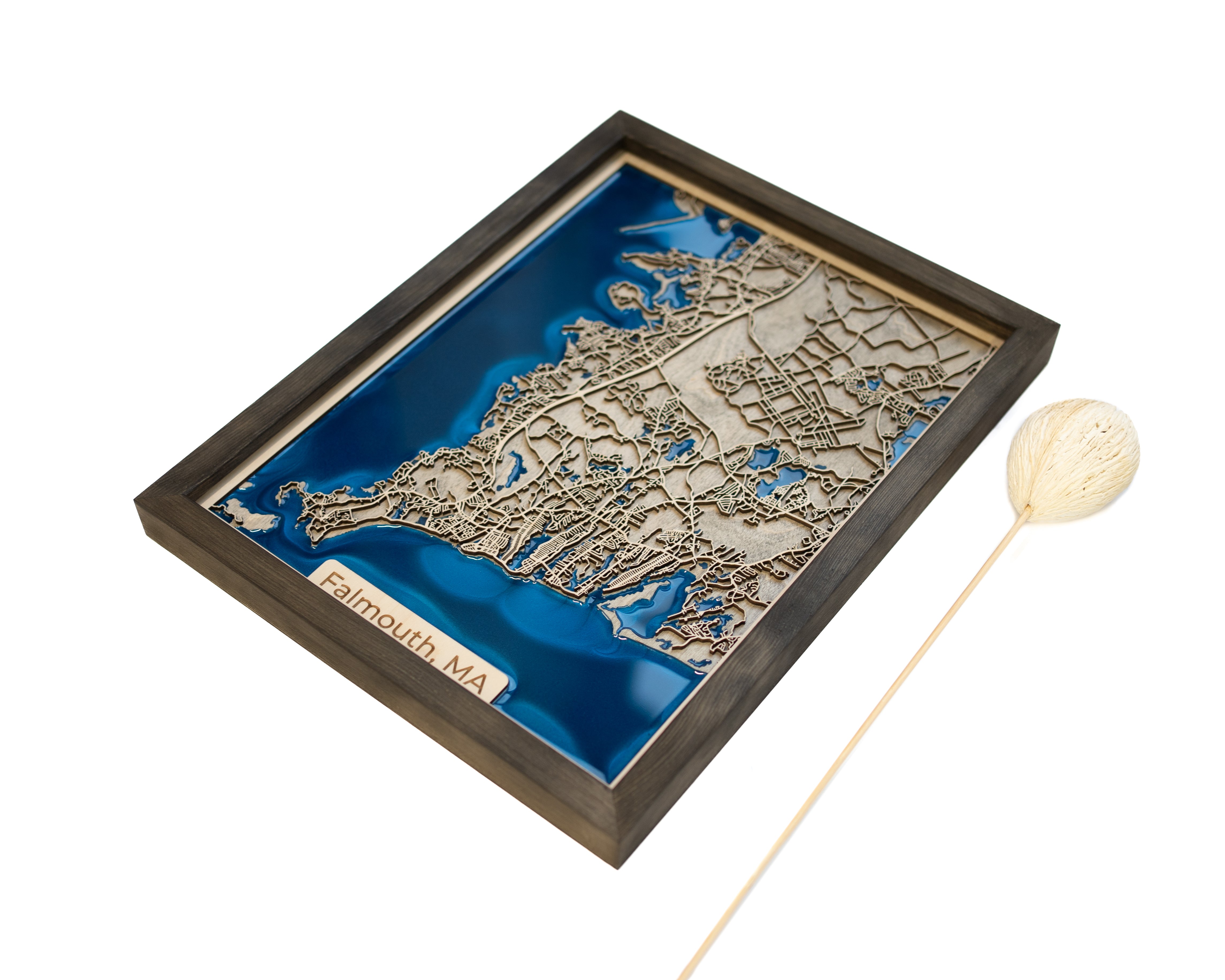 Falmouth Custom Wooden Personalized Gift Map